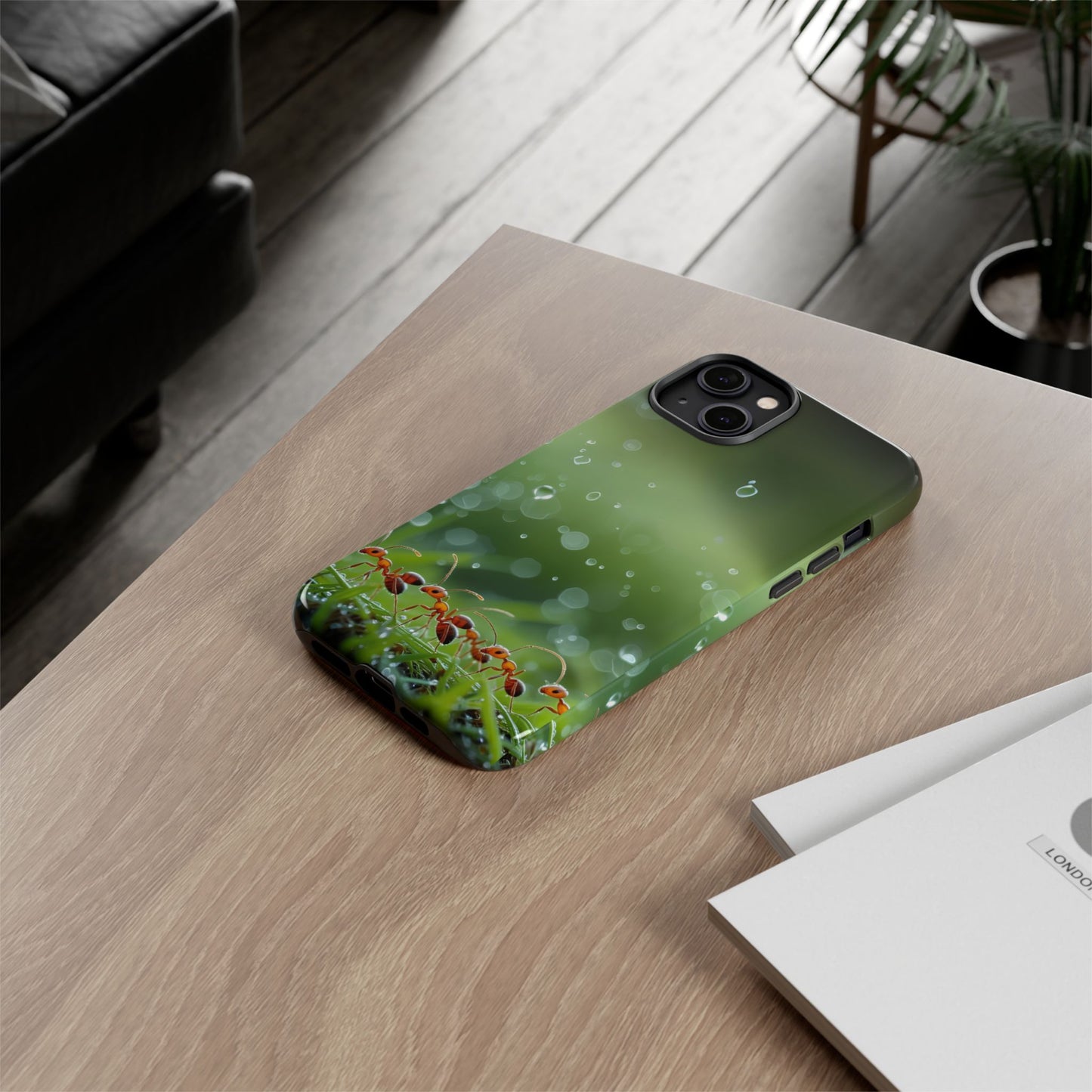 Marching Ant Pattern Tough Phone Case - Realistic Insect Art, Minimalist Nature Aesthetic, Compatible with iPhone, Galaxy, and Google Phones