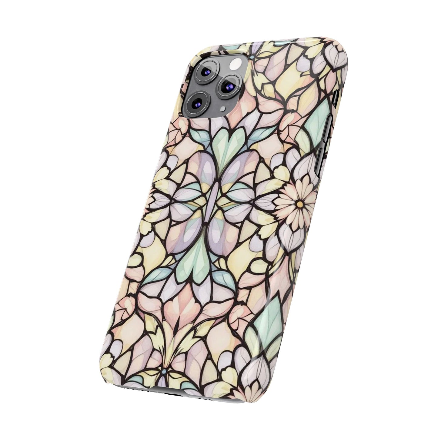 Floral Pattern Slim Phone Case - Perfect Gift for Nature Lovers, Stylish Accessory, Mobile Protection, Unique Design, Spring Vibes