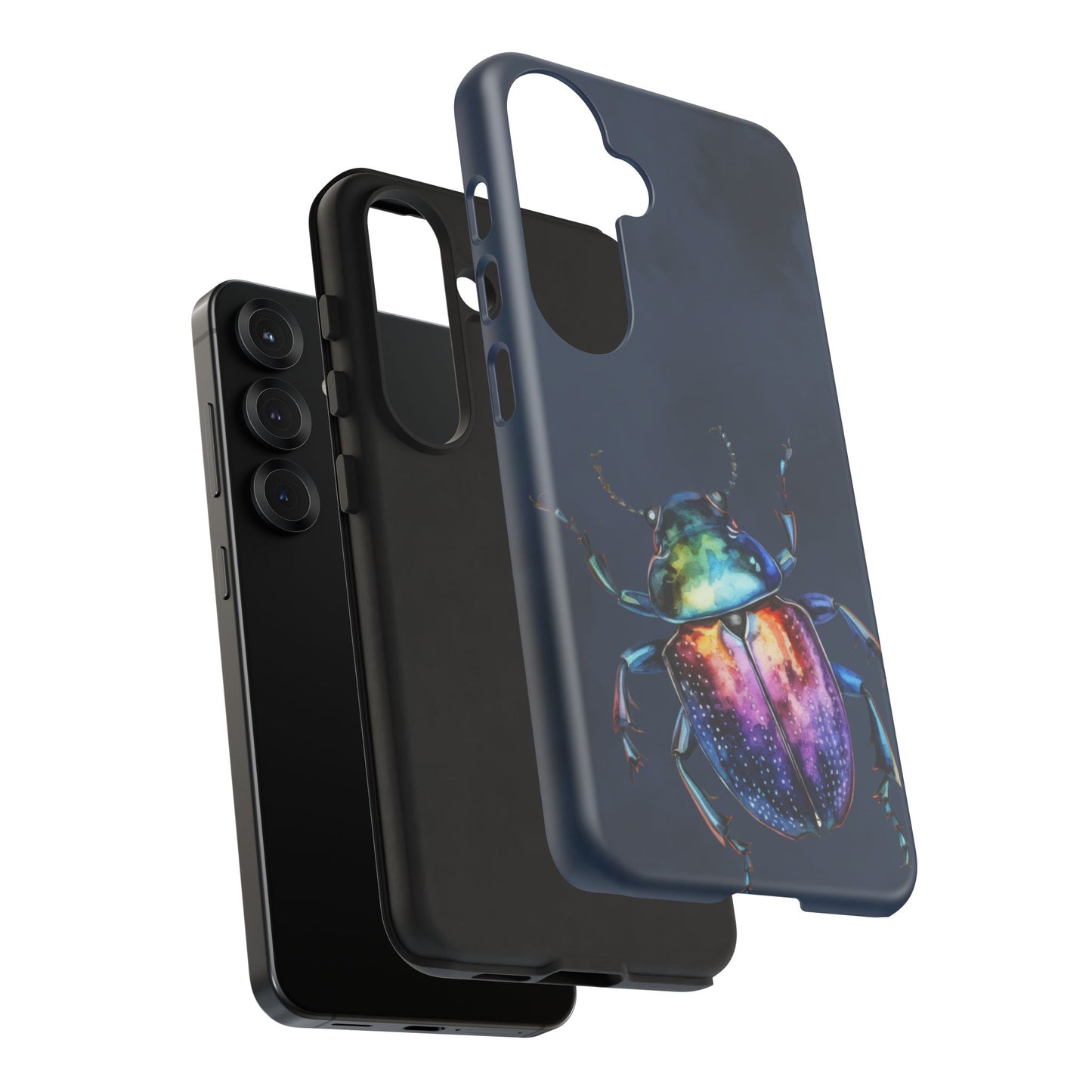 Iridescent Beetle Tough Phone Case - Insect Art Design, Nature-Inspired Pattern, Compatible with iPhone, Galaxy, and Google Phones