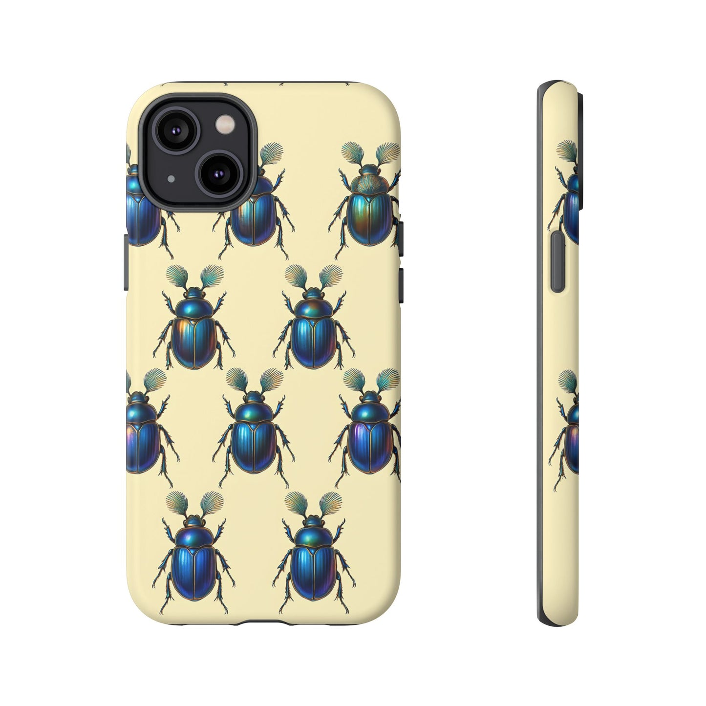Beetle Tough Phone Case - Nature-Inspired Insect Art, Vintage Bug Pattern Design, Compatible with iPhone, Galaxy, and Google Phones
