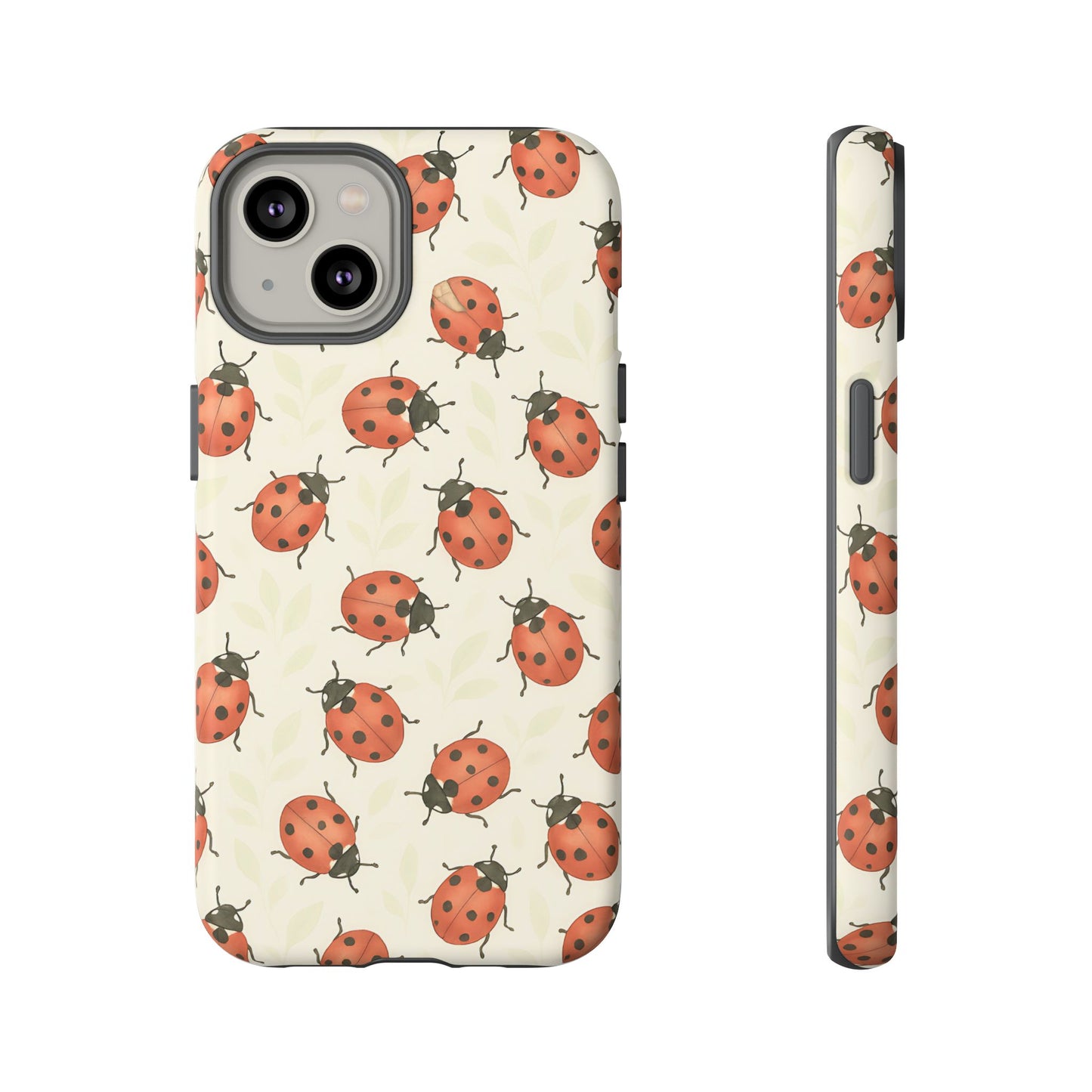 Ladybug Tough Phone Case - Cute Insect Aesthetic, Nature-Inspired Pattern Art, Compatible with iPhone, Galaxy, and Google Phones