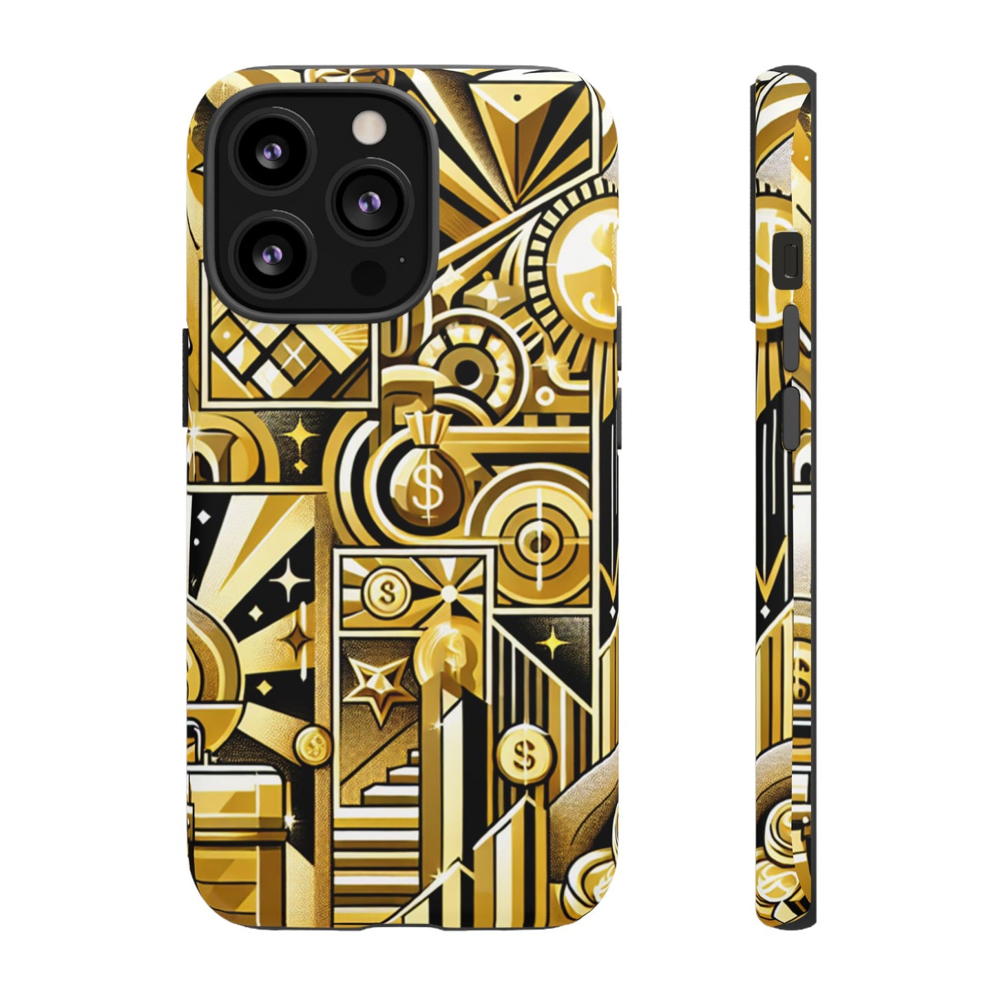 Sagittarius Zodiac Phone Case, Luxury Gold Astrology Gift for Her, Celestial Star Sign Cover with Money and Success Symbols, Birthday Gift