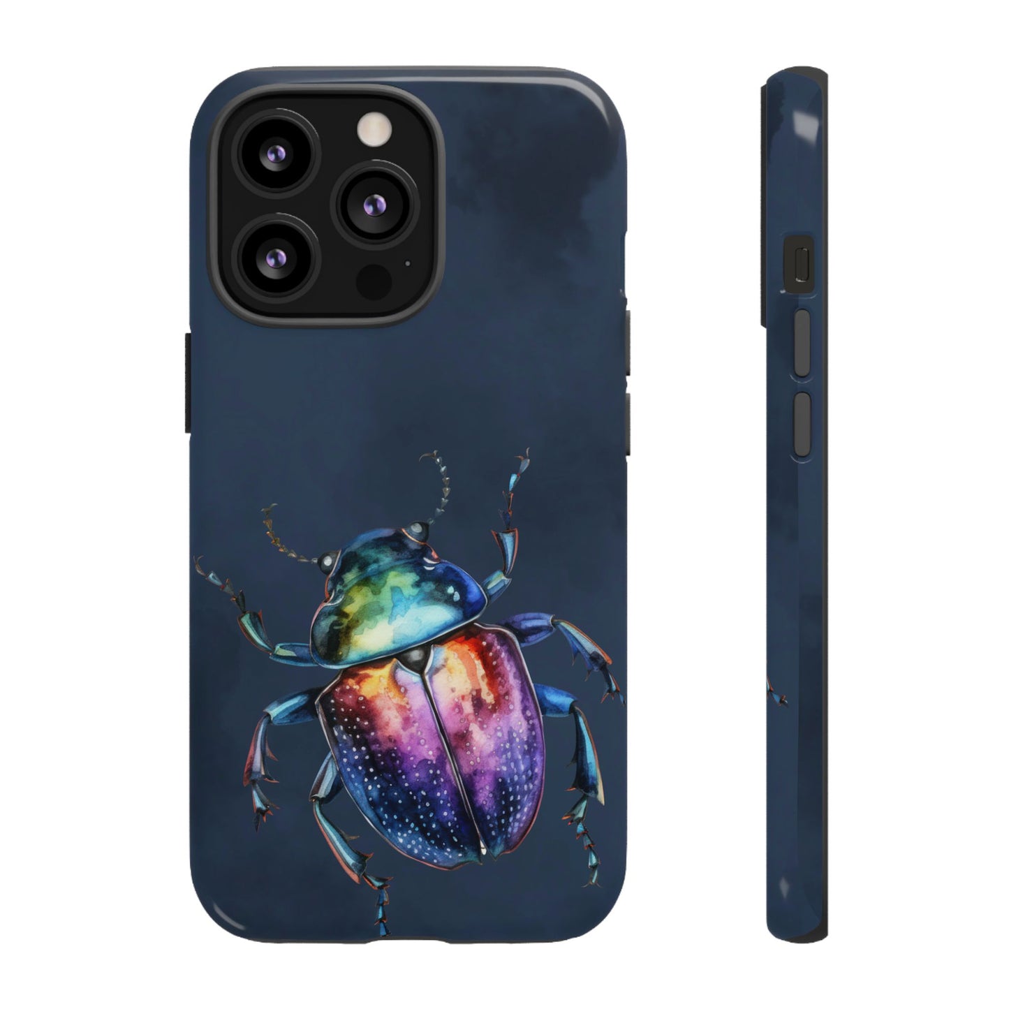 Iridescent Beetle Tough Phone Case - Insect Art Design, Nature-Inspired Pattern, Compatible with iPhone, Galaxy, and Google Phones