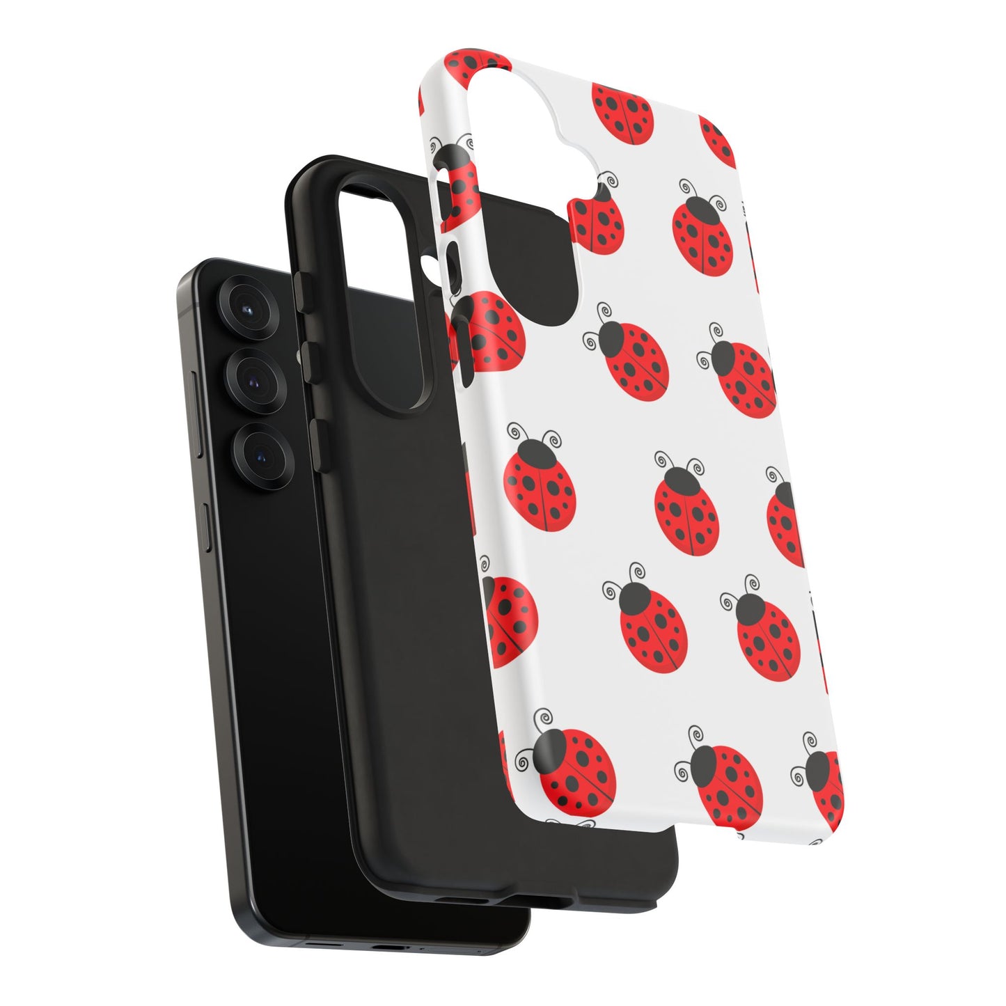 Ladybug Tough Phone Case - Cute Insect Aesthetic, Nature-Inspired Pattern Art, Compatible with iPhone, Galaxy, and Google Phones