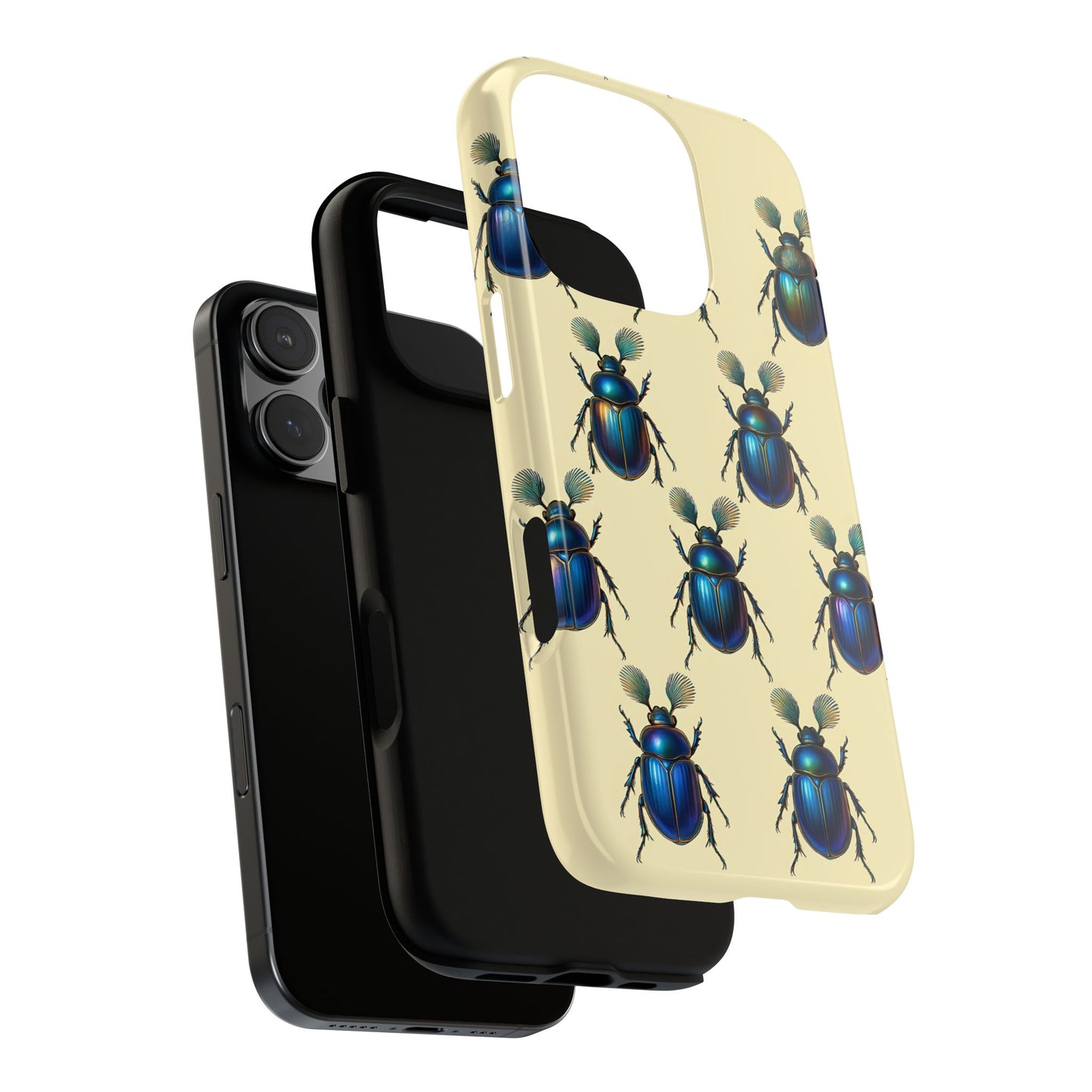 Beetle Tough Phone Case - Nature-Inspired Insect Art, Vintage Bug Pattern Design, Compatible with iPhone, Galaxy, and Google Phones