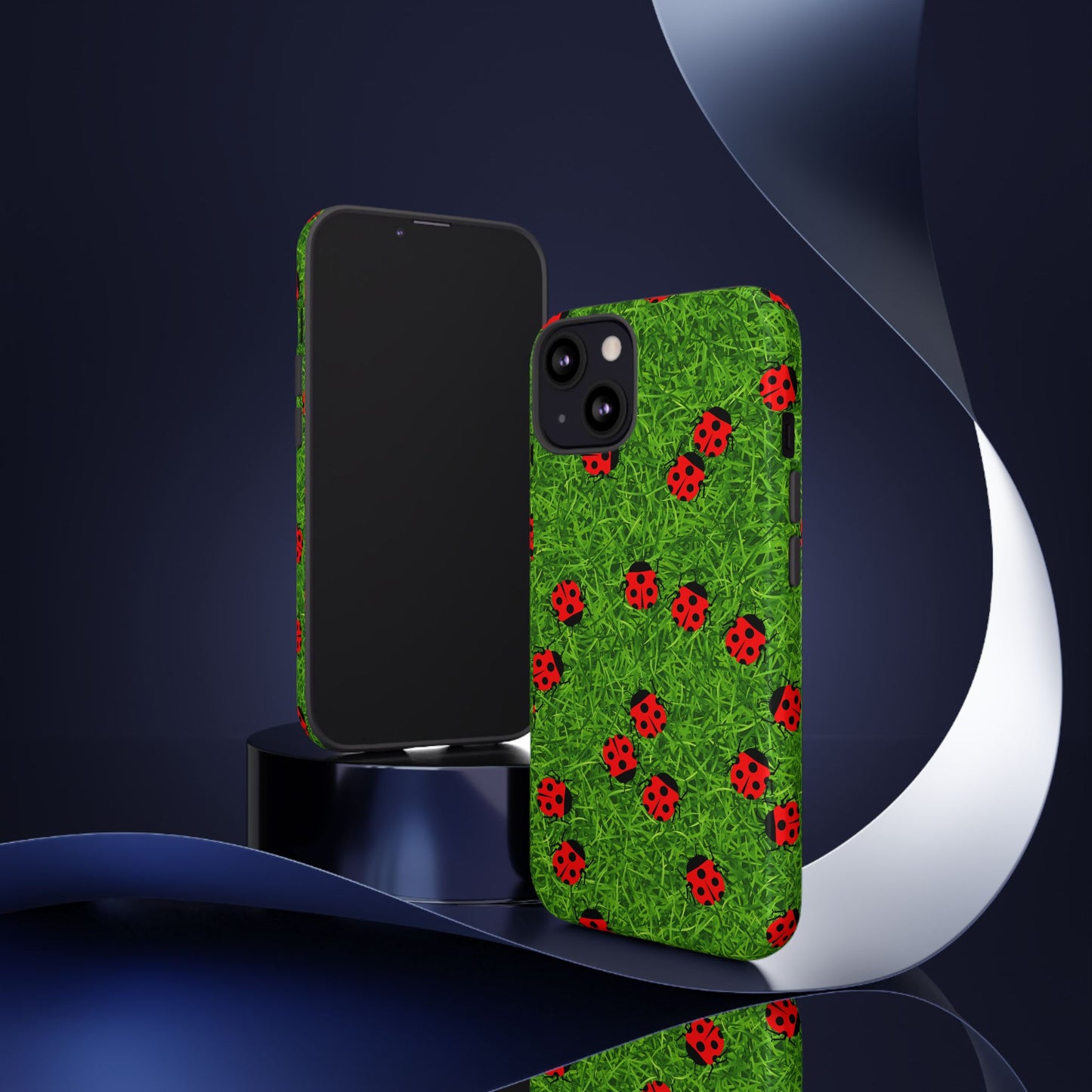 Ladybug Tough Phone Case - Cute Insect Aesthetic, Nature Pattern Art Design, Compatible with iPhone, Galaxy, and Google Phones