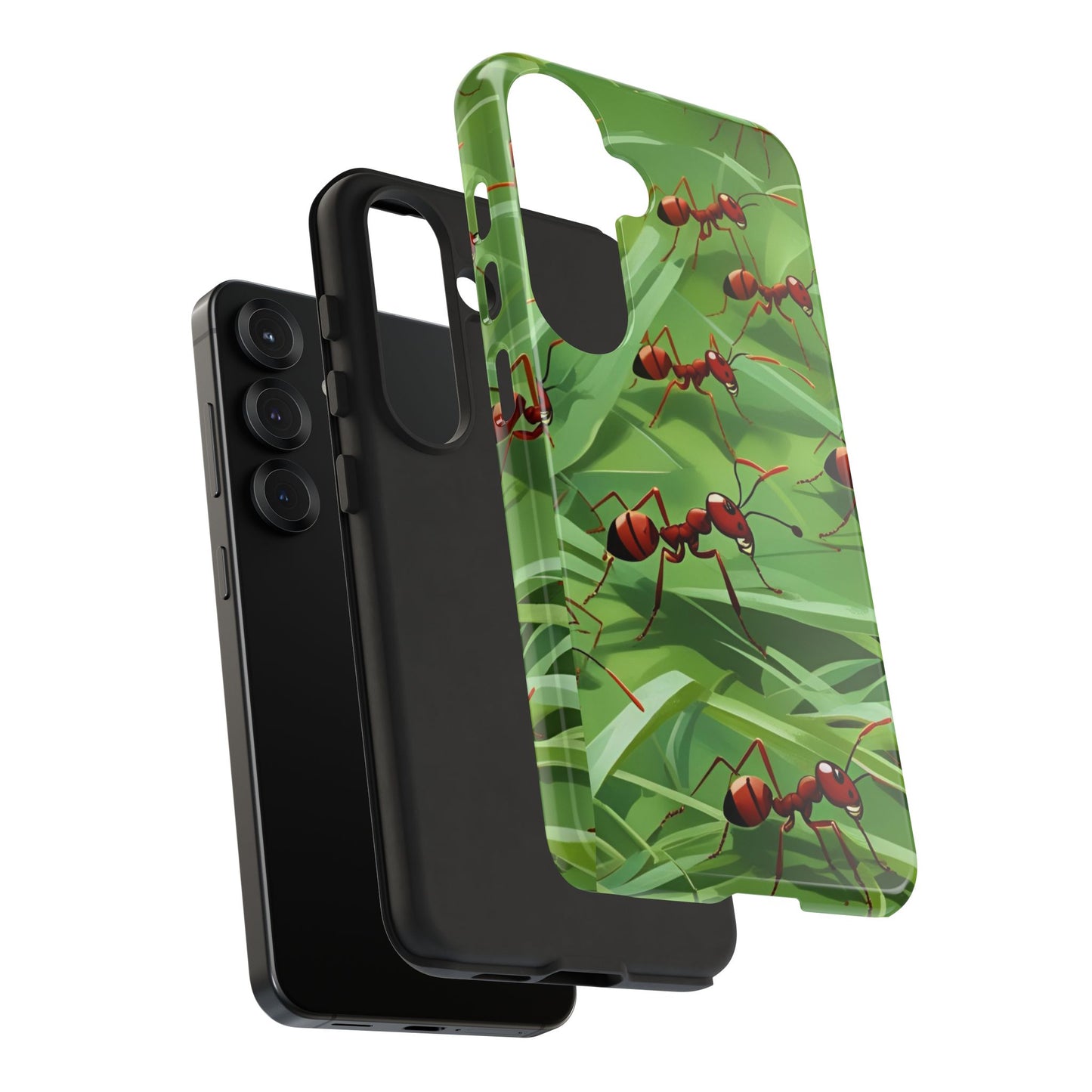 Marching Ant Pattern Tough Phone Case - Realistic Insect Art, Minimalist Nature Aesthetic, Compatible with iPhone, Galaxy, and Google Phones