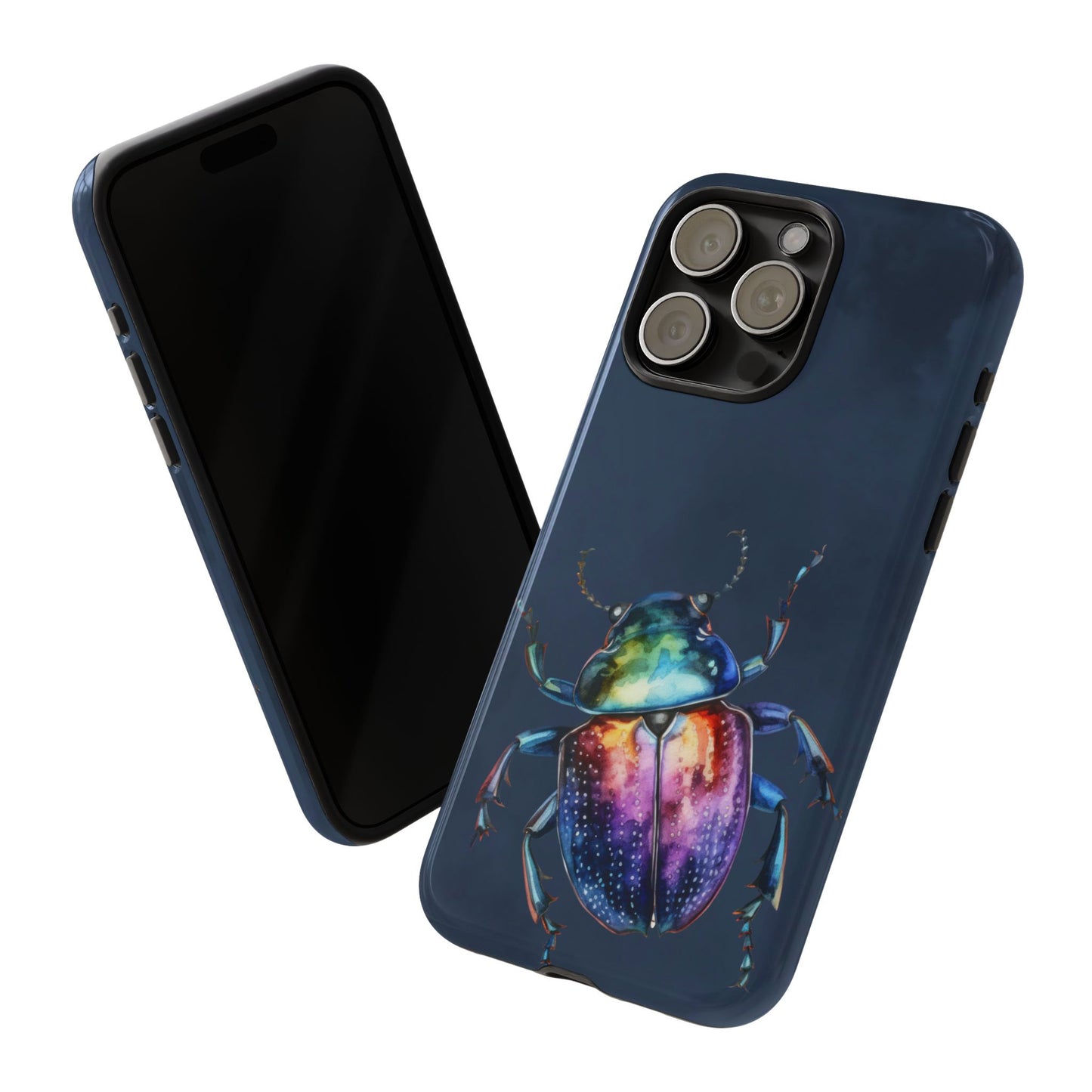 Iridescent Beetle Tough Phone Case - Insect Art Design, Nature-Inspired Pattern, Compatible with iPhone, Galaxy, and Google Phones