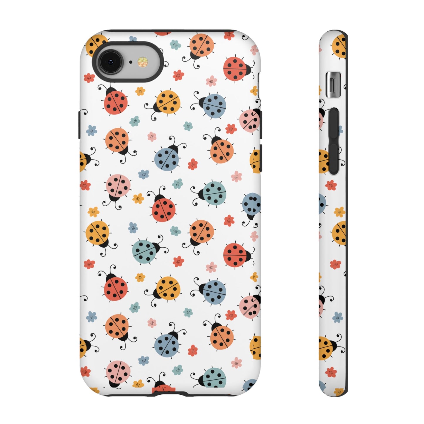 Ladybug Tough Phone Case - Cute Insect Aesthetic, Nature-Inspired Pattern Art, Compatible with iPhone, Galaxy, and Google Phones
