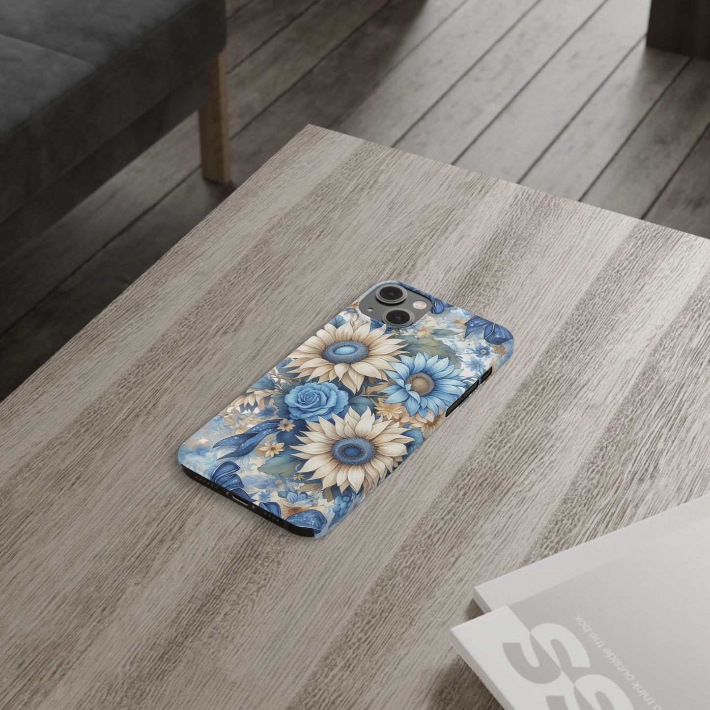 Floral Slim Phone Cases - Vibrant Sunflower Design, Flower Phone Cover, Aesthetic Gift, Spring Accessory, Nature Lover's Essential