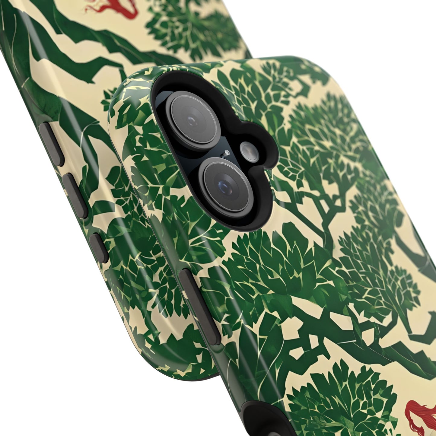 Ginger Fairy Magnetic Phone Case, Enchanted Forest Redhead Art, Irish Green Fantasy Compatible with iPhone 17, 16, 15, 14, 13