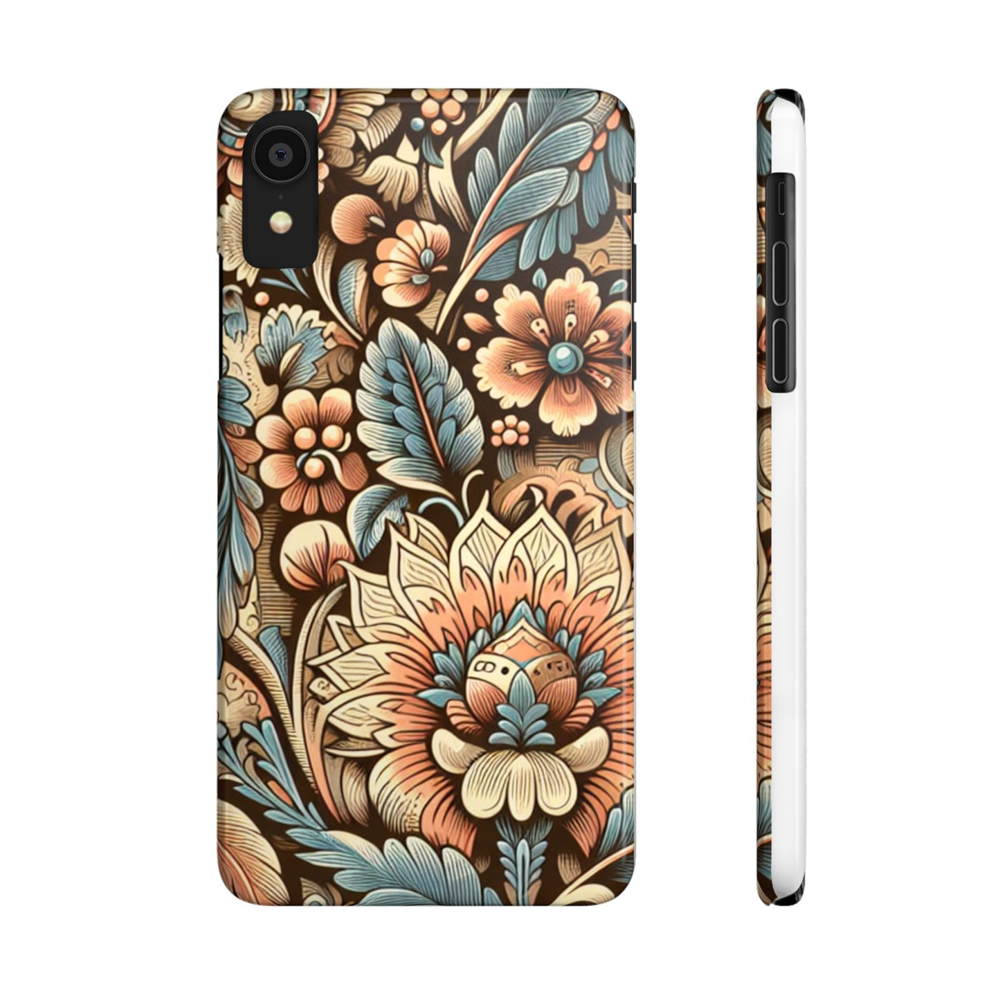 Floral Slim Phone Case, Boho Chic Phone Cover, Stylish Gift for Her, Spring and Summer Accessory, Trendy Phone Protector
