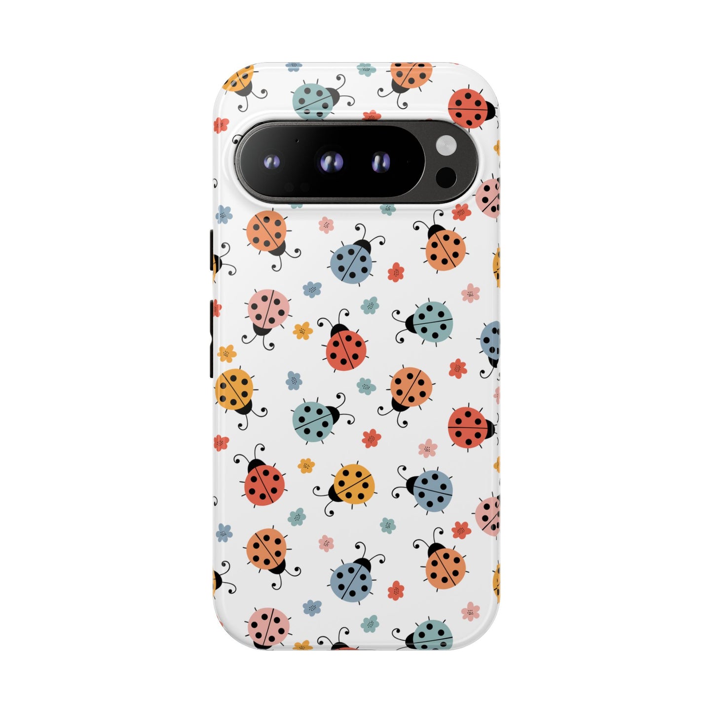 Ladybug Tough Phone Case - Cute Insect Aesthetic, Nature-Inspired Pattern Art, Compatible with iPhone, Galaxy, and Google Phones