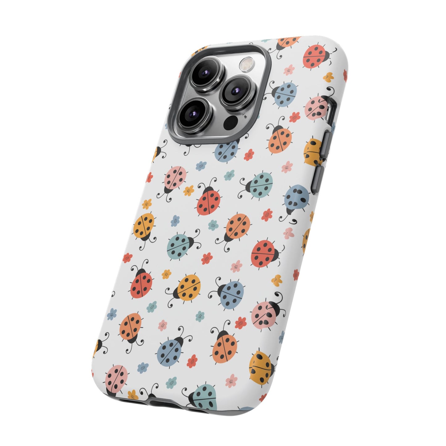 Ladybug Tough Phone Case - Cute Insect Aesthetic, Nature-Inspired Pattern Art, Compatible with iPhone, Galaxy, and Google Phones