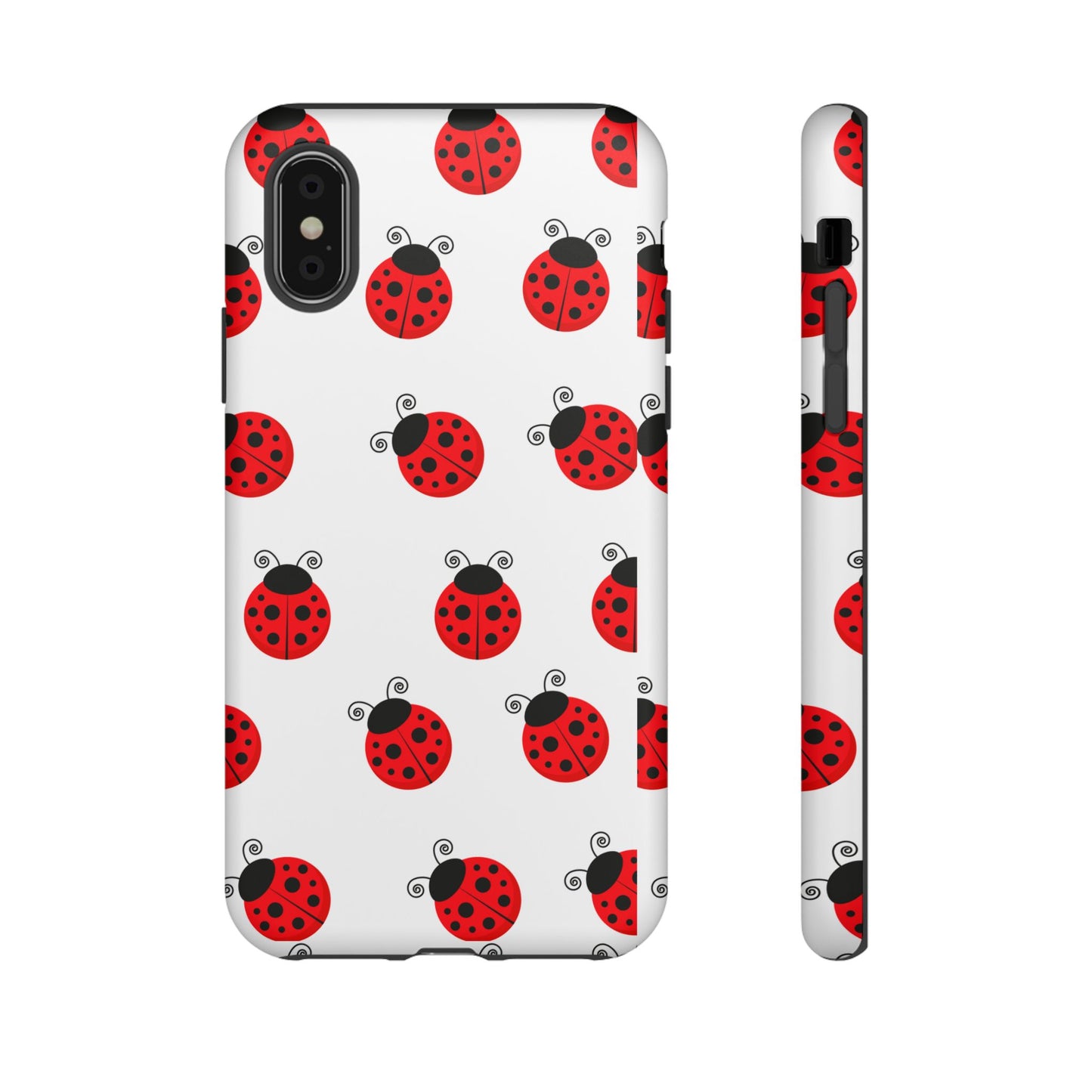Ladybug Tough Phone Case - Cute Insect Aesthetic, Nature-Inspired Pattern Art, Compatible with iPhone, Galaxy, and Google Phones