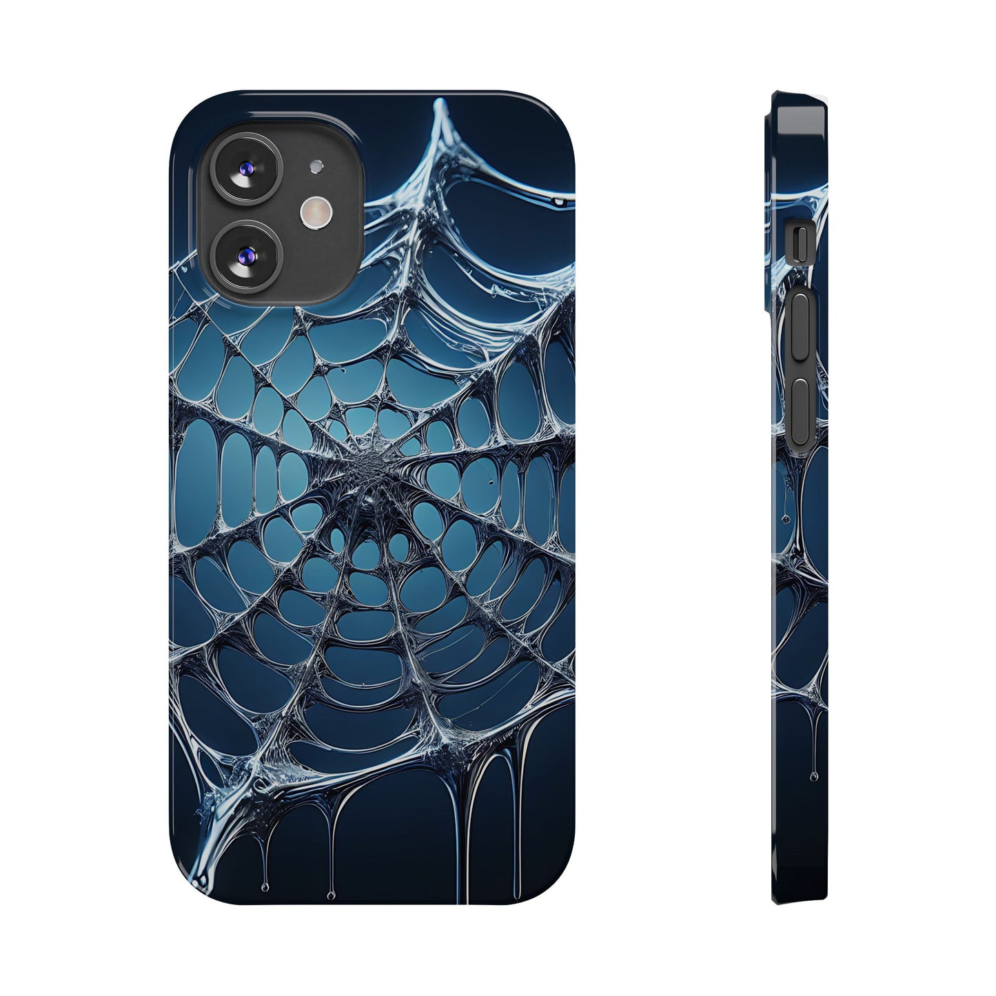 Spider Web Slim Phone Case - Artistic Design for Halloween, Unique Gift, Phone Accessories, Trendy Tech Style, Eco-Friendly Case