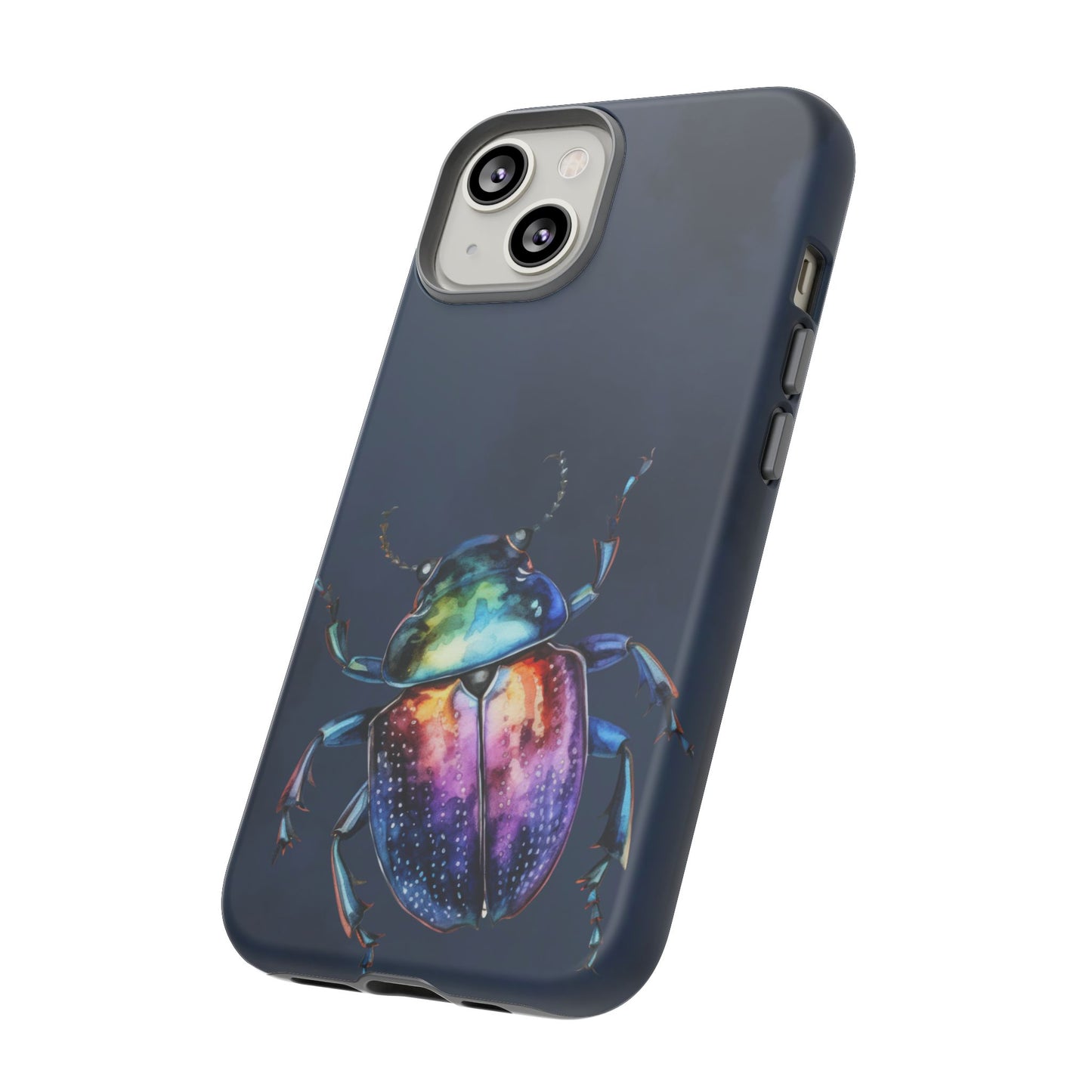 Iridescent Beetle Tough Phone Case - Insect Art Design, Nature-Inspired Pattern, Compatible with iPhone, Galaxy, and Google Phones