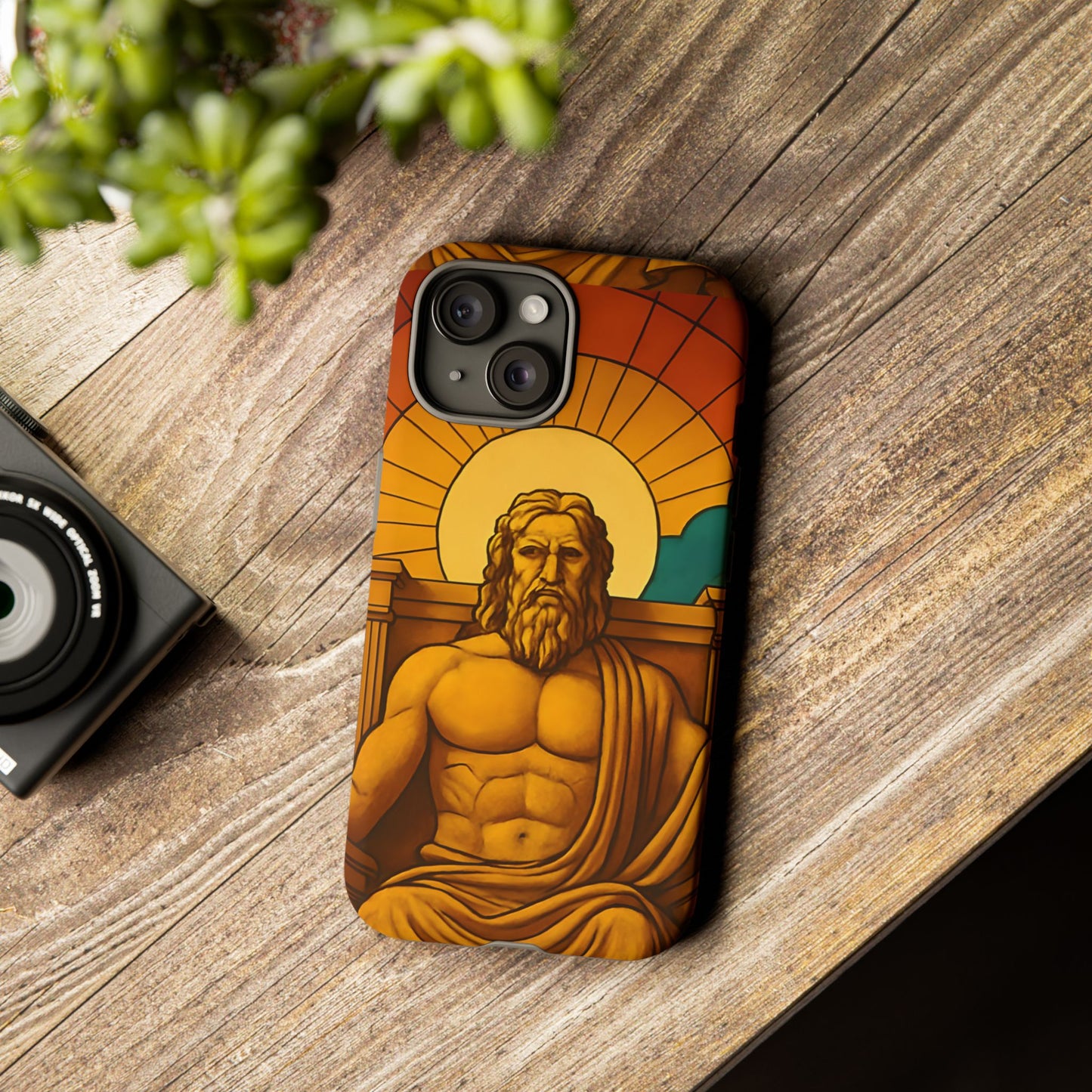 Olympia Zeus Statue Tough Phone Case - Classic Greek Art Design, Historic World Wonder Aesthetic, Compatible with iPhone, Galaxy, and Google