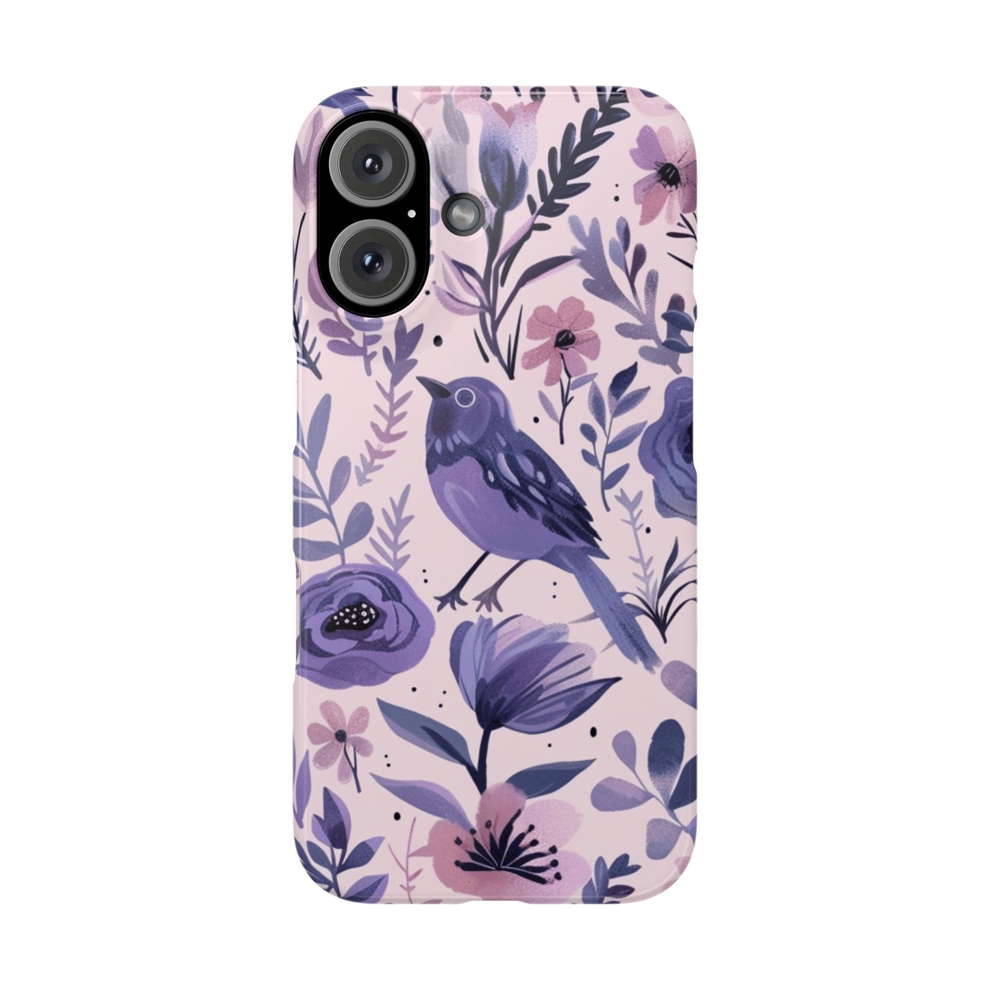 Floral Bird Slim Phone Case, Elegant Phone Cover, Cute Gift for Bird Lovers, Spring Vibes, Nature-Inspired