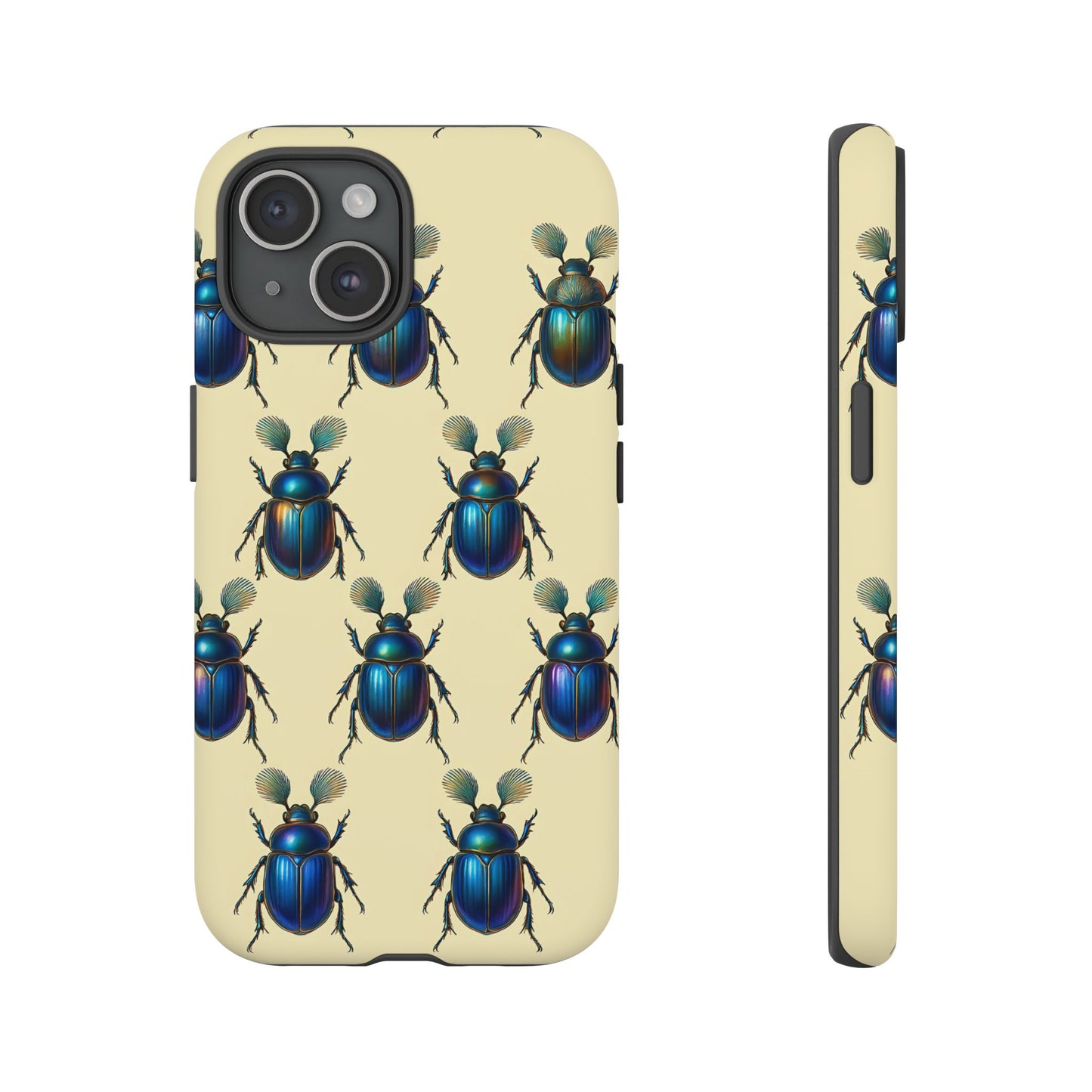 Beetle Tough Phone Case - Nature-Inspired Insect Art, Vintage Bug Pattern Design, Compatible with iPhone, Galaxy, and Google Phones