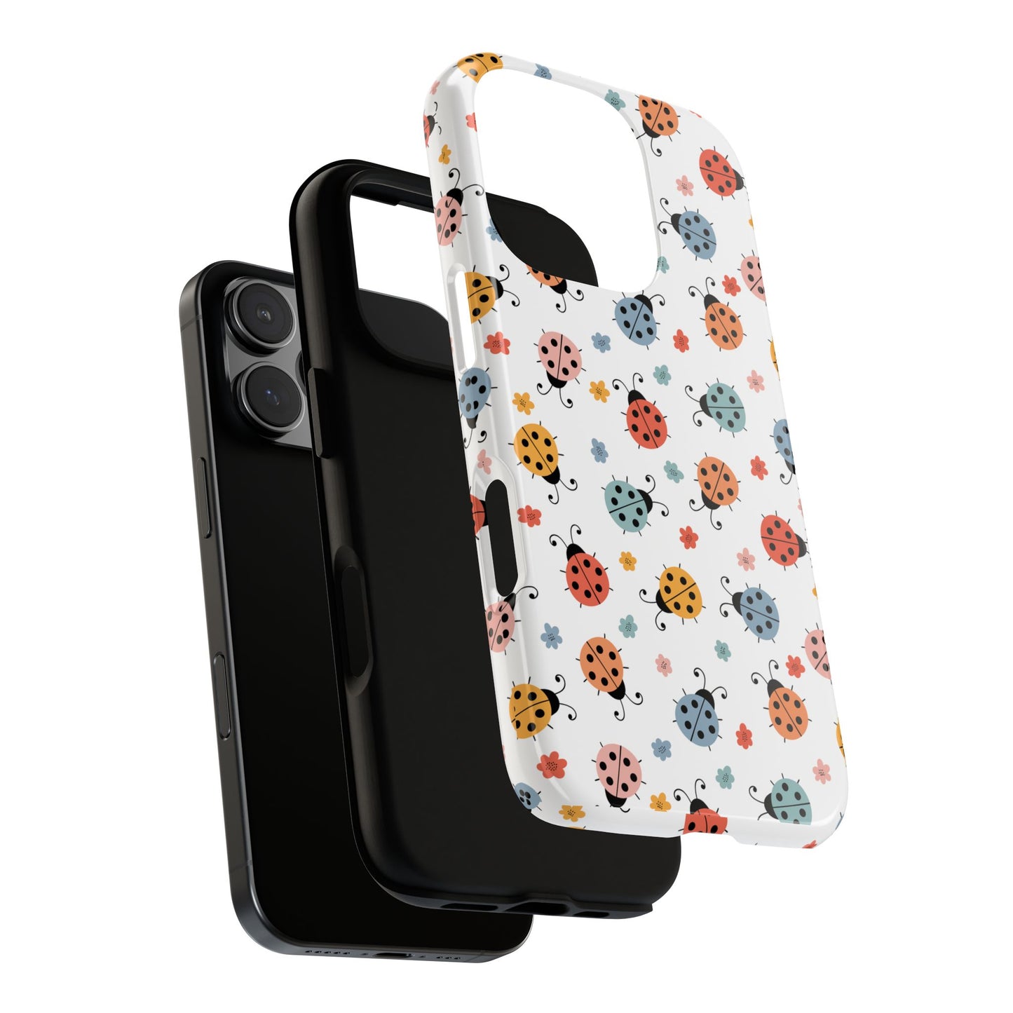 Ladybug Tough Phone Case - Cute Insect Aesthetic, Nature-Inspired Pattern Art, Compatible with iPhone, Galaxy, and Google Phones