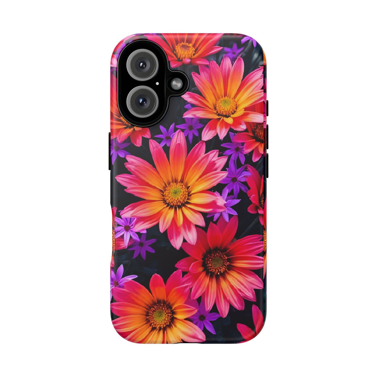 Bold Garden Flower Tough Phone Case - Colorful Floral Print, Bright Botanical Aesthetic, Compatible with iPhone, Galaxy, and Google Phones