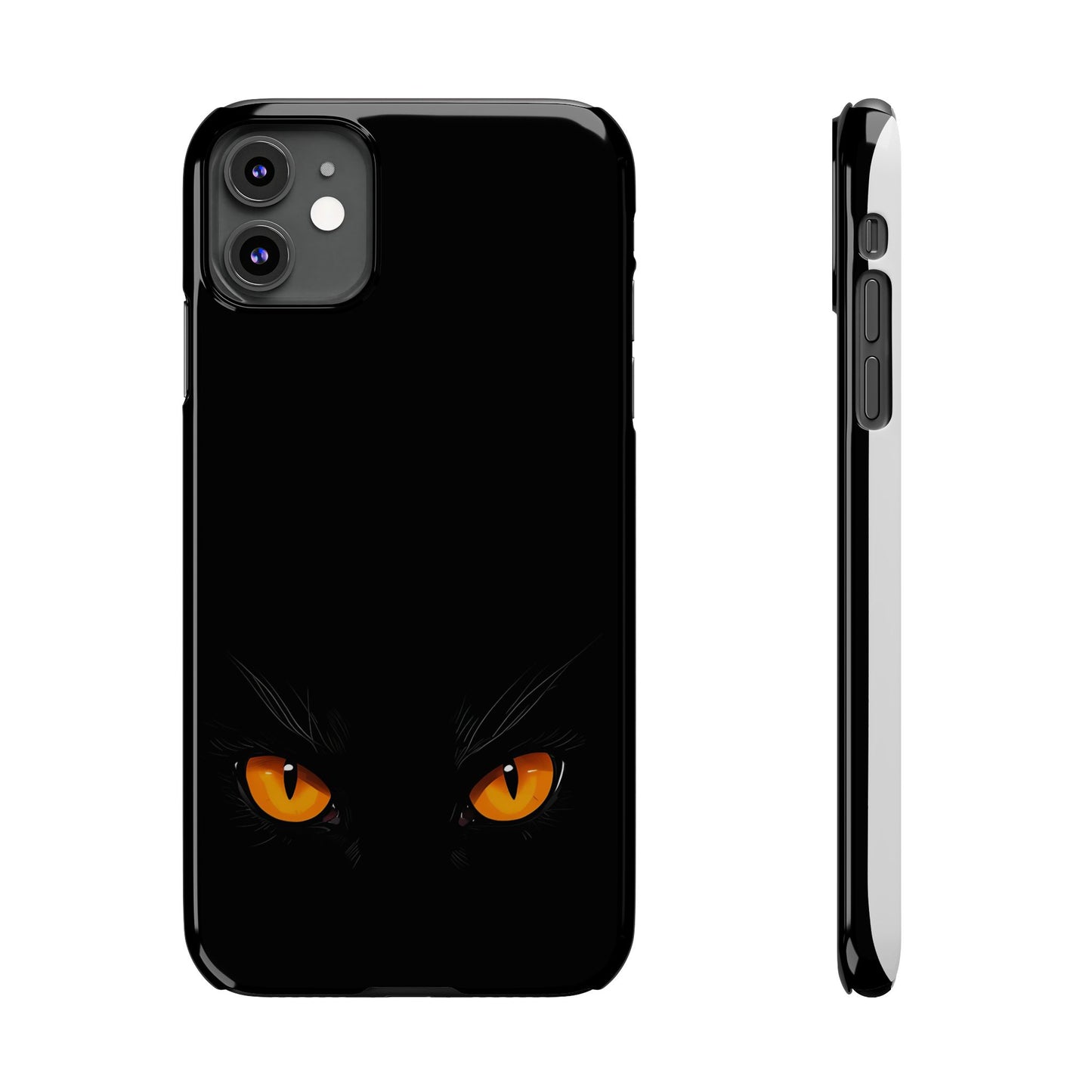 Black Cat Slim Phone Case - Gothic Halloween Aesthetic, Subtle Spookycore Aesthetic, Compatible with iPhone, Galaxy, and Google Phones