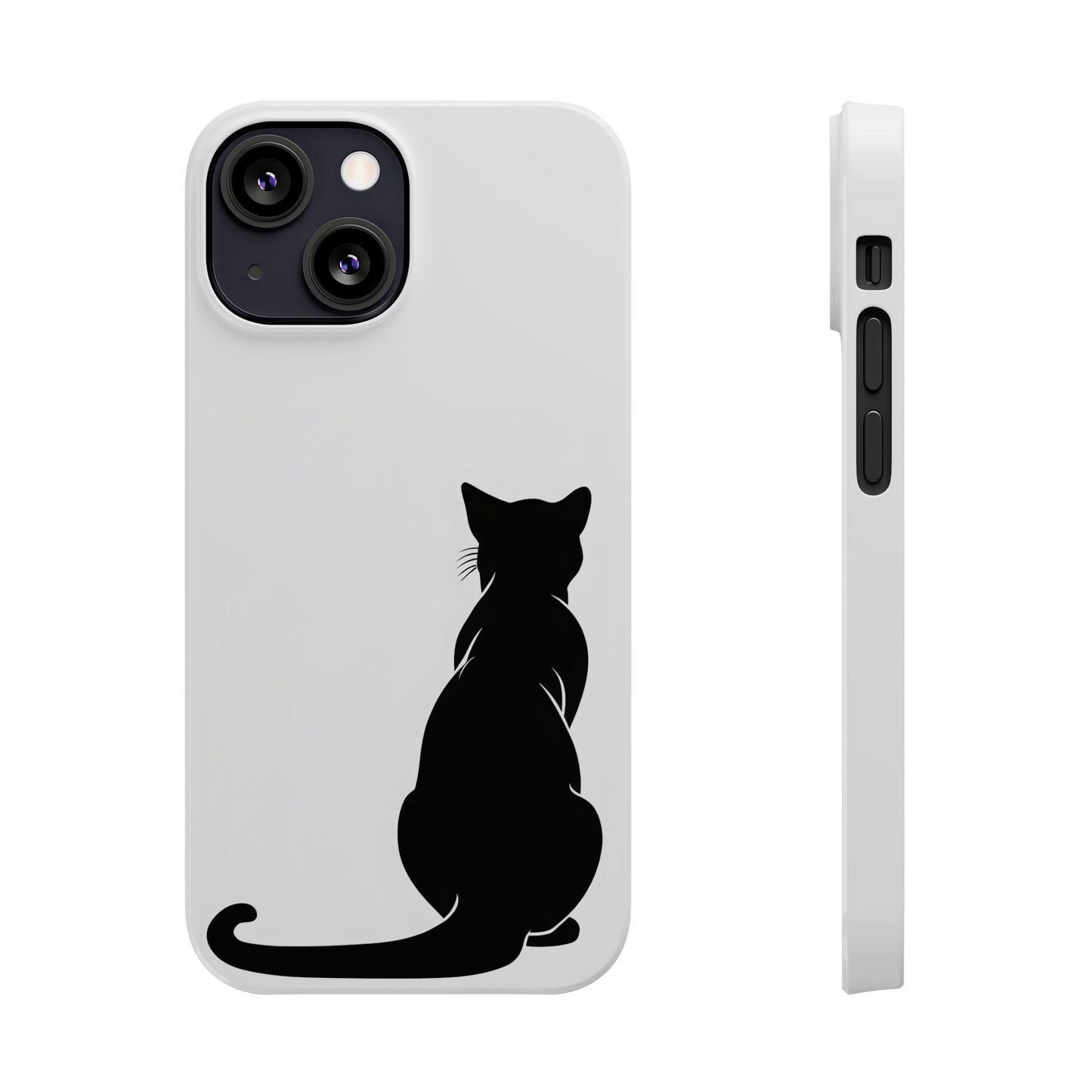 Black Cat Halloween Slim Phone Case Coquette, Creepy Cute Gift for Her, Goth Coquette Spooky Case, Compatible with iPhone, Galaxy, Google