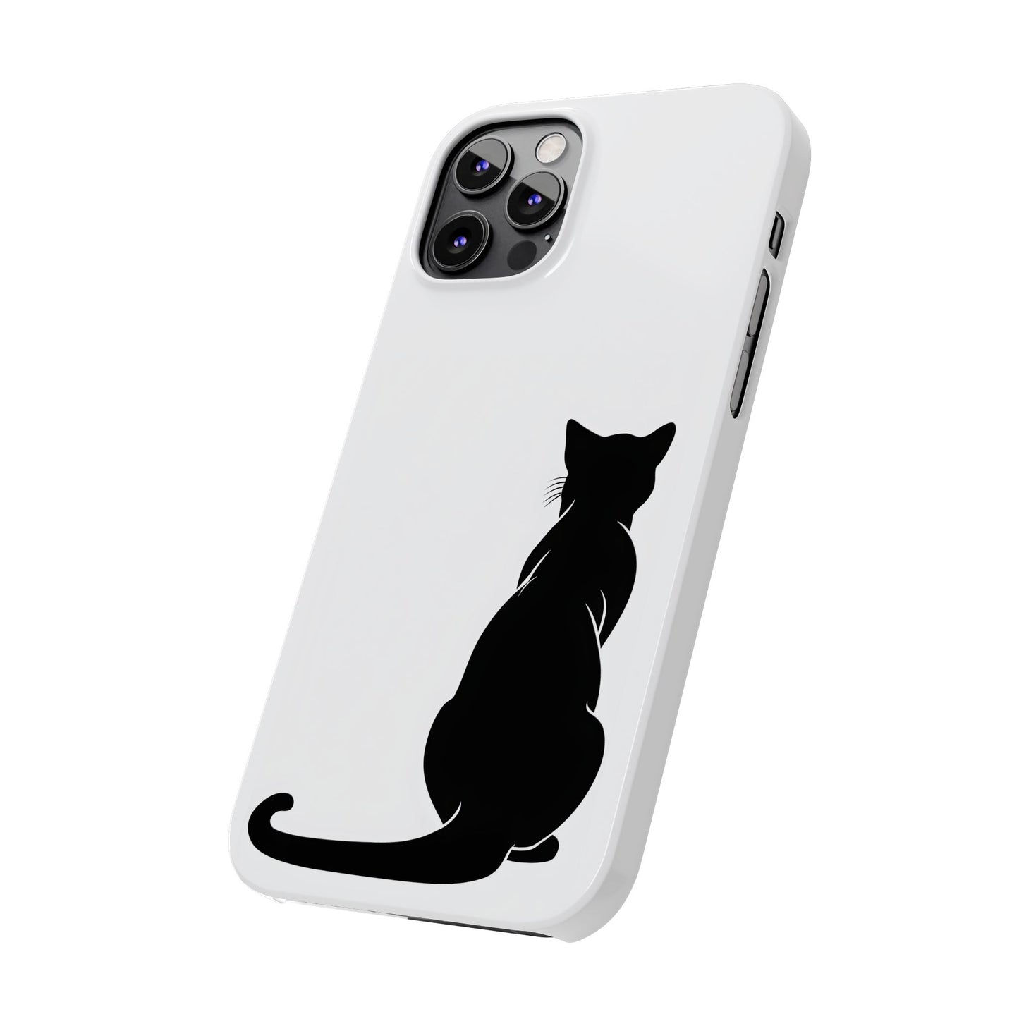 Black Cat Halloween Slim Phone Case Coquette, Creepy Cute Gift for Her, Goth Coquette Spooky Case, Compatible with iPhone, Galaxy, Google