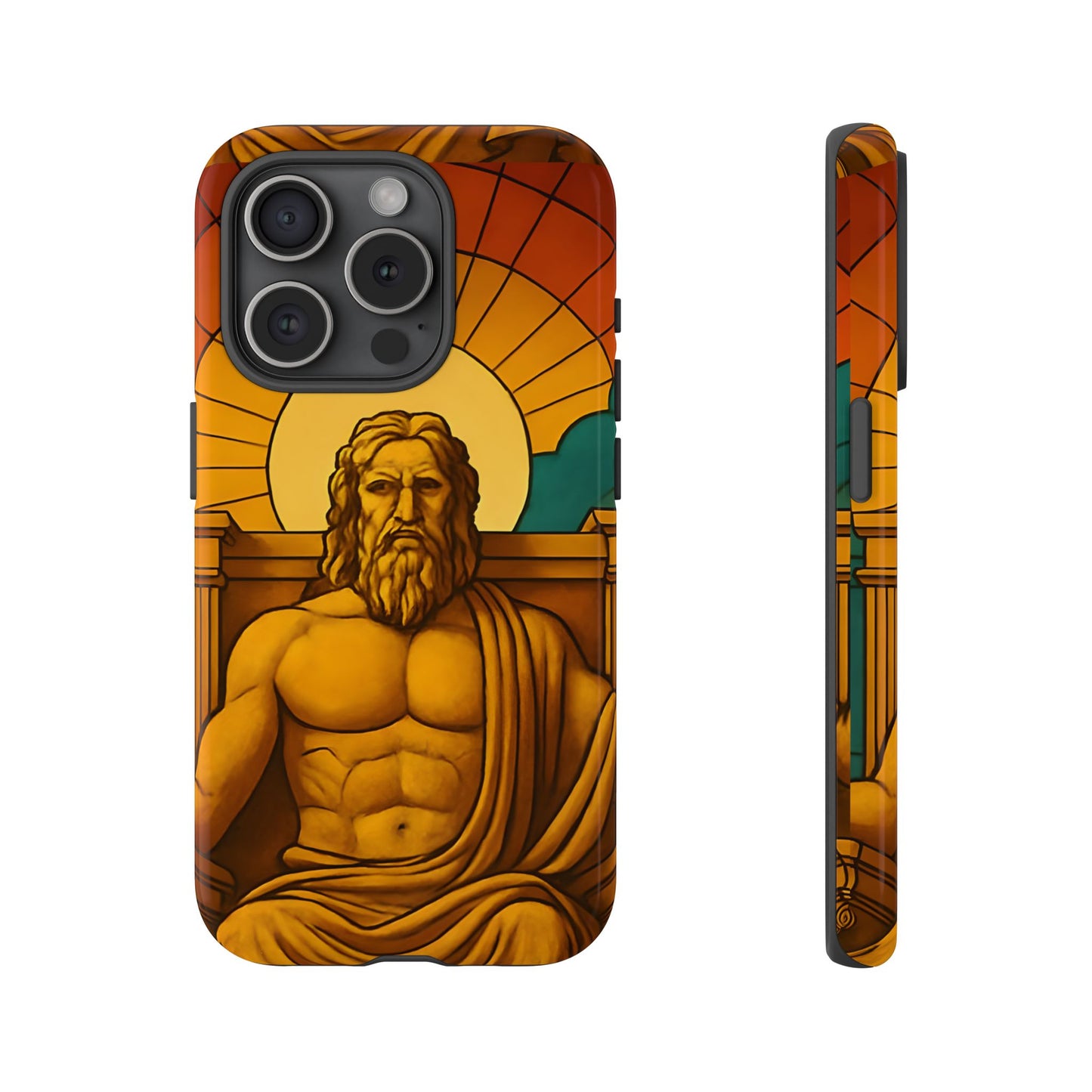 Olympia Zeus Statue Tough Phone Case - Classic Greek Art Design, Historic World Wonder Aesthetic, Compatible with iPhone, Galaxy, and Google