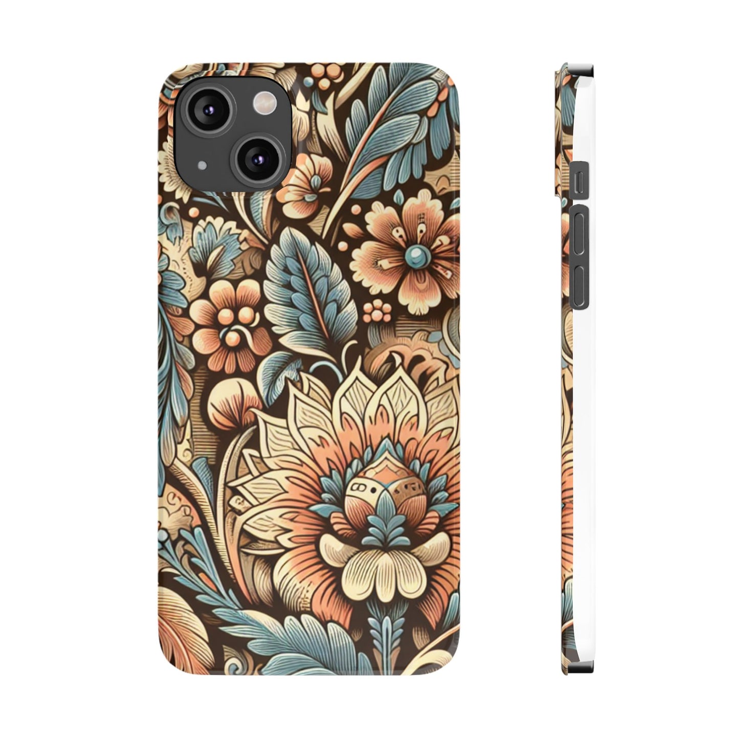 Floral Slim Phone Case, Boho Chic Phone Cover, Stylish Gift for Her, Spring and Summer Accessory, Trendy Phone Protector