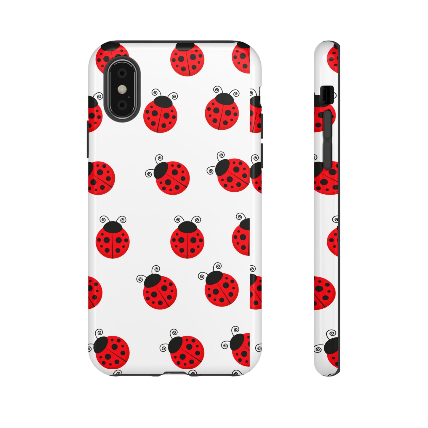 Ladybug Tough Phone Case - Cute Insect Aesthetic, Nature-Inspired Pattern Art, Compatible with iPhone, Galaxy, and Google Phones