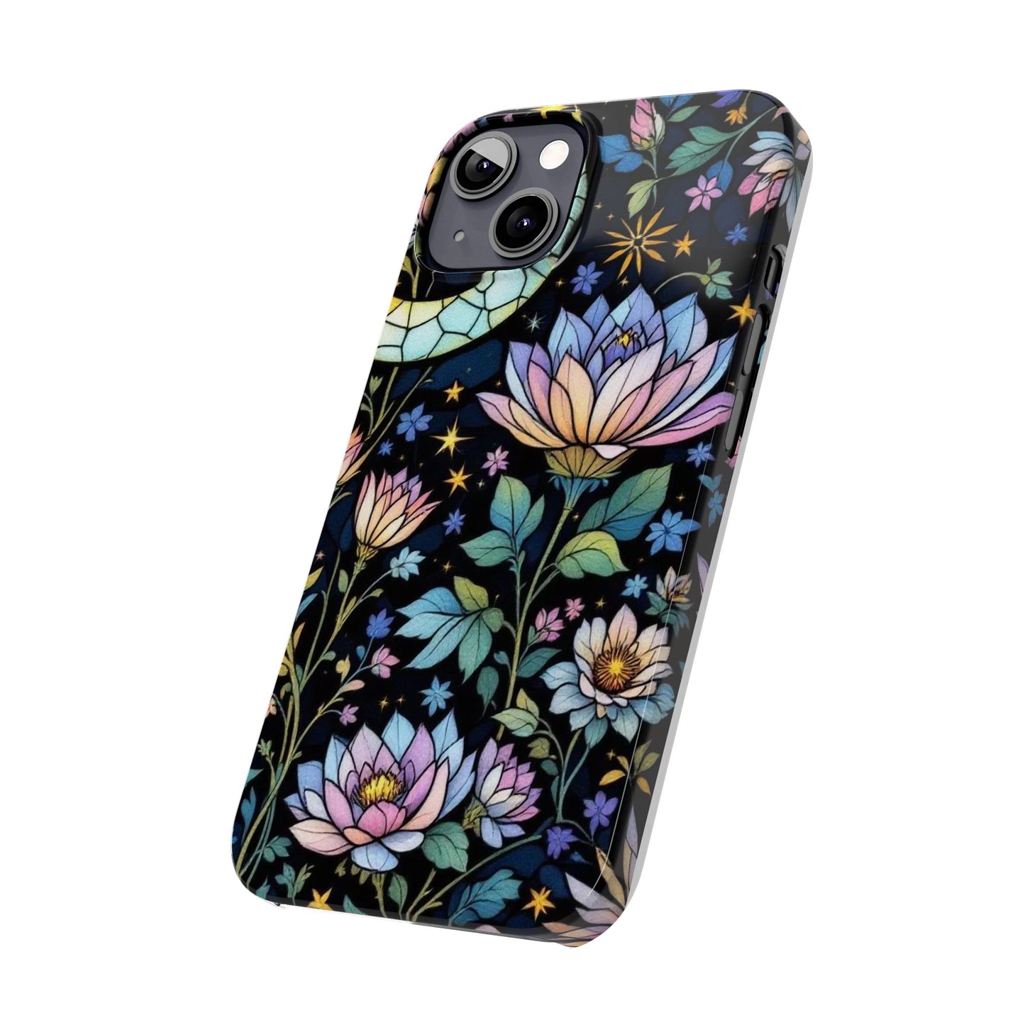Floral Night Sky Slim Phone Cases | Vibrant Floral Design, Flower Phone Cover, Cute Phone Accessories, Gift for Her, Nature Lover's Case