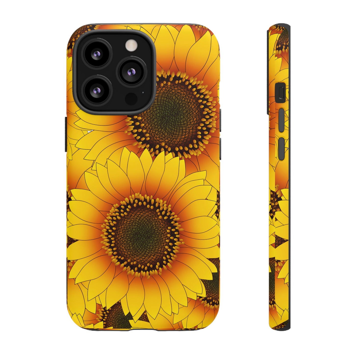Sunflower Aesthetic Tough Phone Case - Bright Floral Art, Bold Yellow Sunflower Design, Compatible with iPhone, Galaxy, and Google Phones