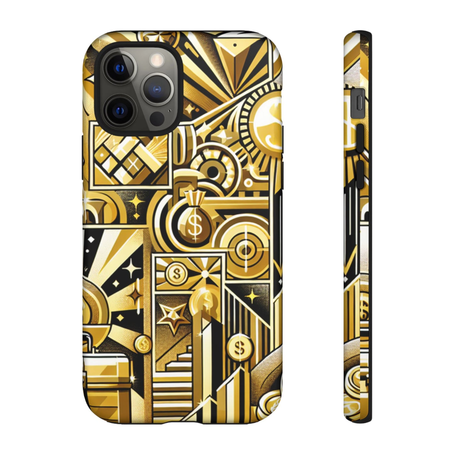 Sagittarius Zodiac Phone Case, Luxury Gold Astrology Gift for Her, Celestial Star Sign Cover with Money and Success Symbols, Birthday Gift