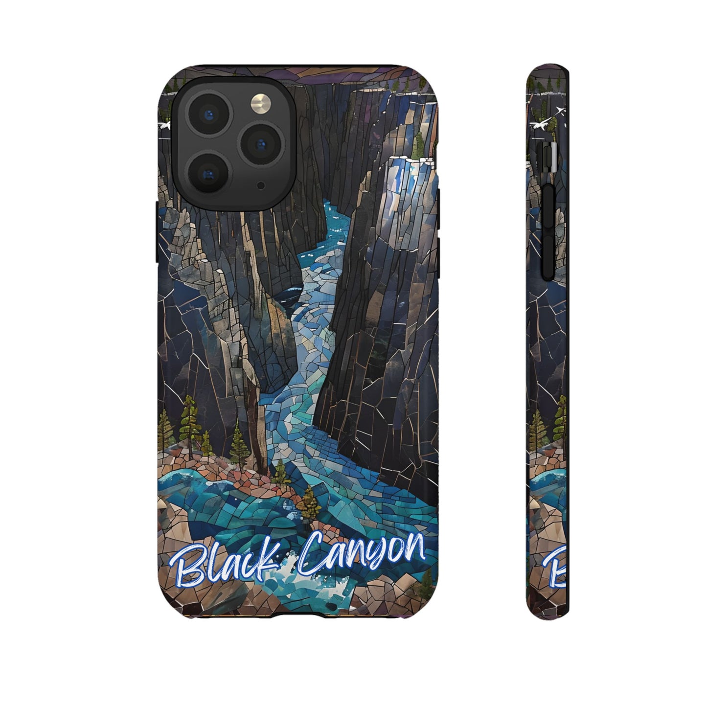 Black Canyon Phone Case, Mosaic Phone Case, Mountain Nature Art, National Park Gift, Scenic Forest Phone Cover, Landscape Aesthetic Case