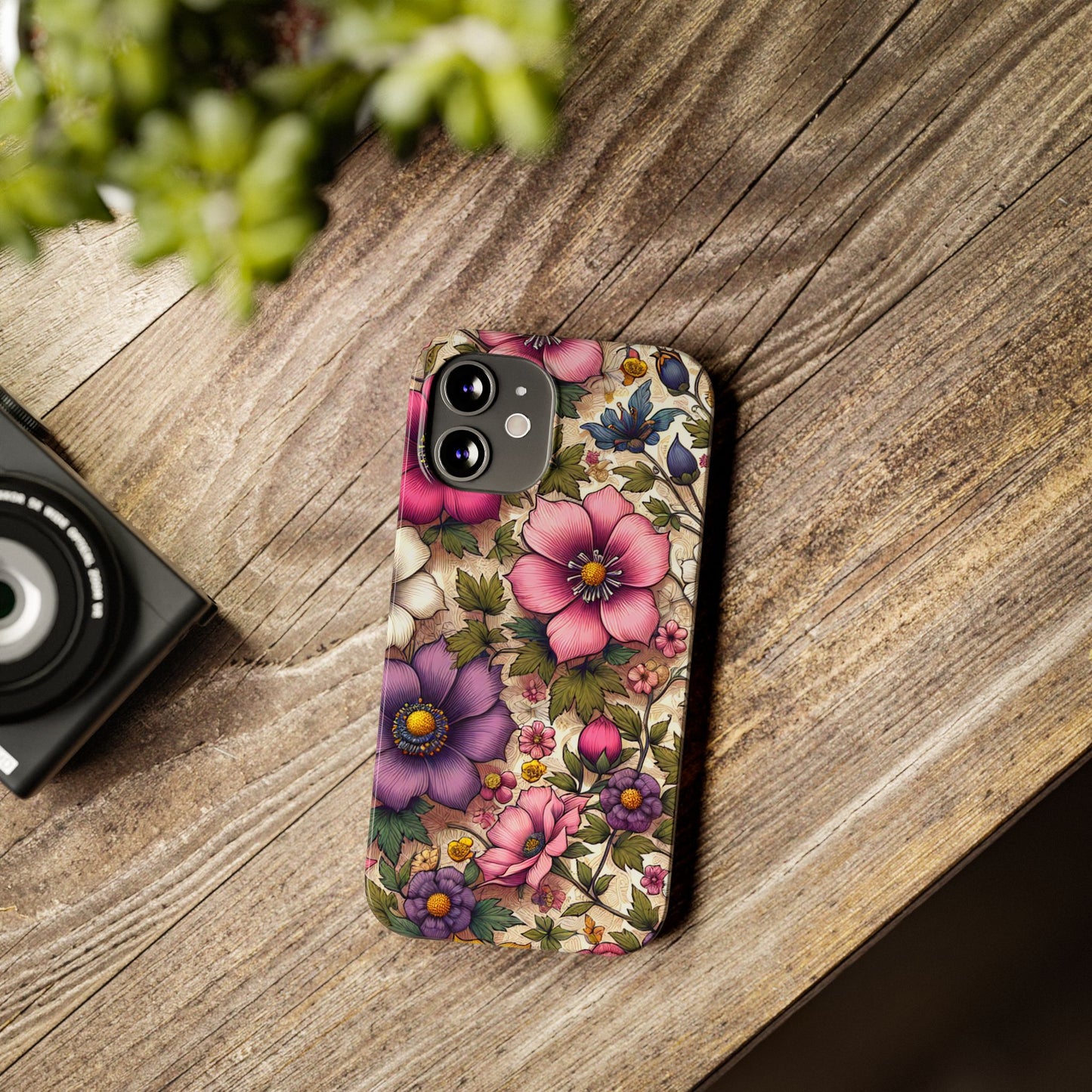 Floral Slim Phone Case - Vibrant Flower Design, Unique Floral iPhone Cover, Flower Phone Case, Gift for Her, Stylish Accessories