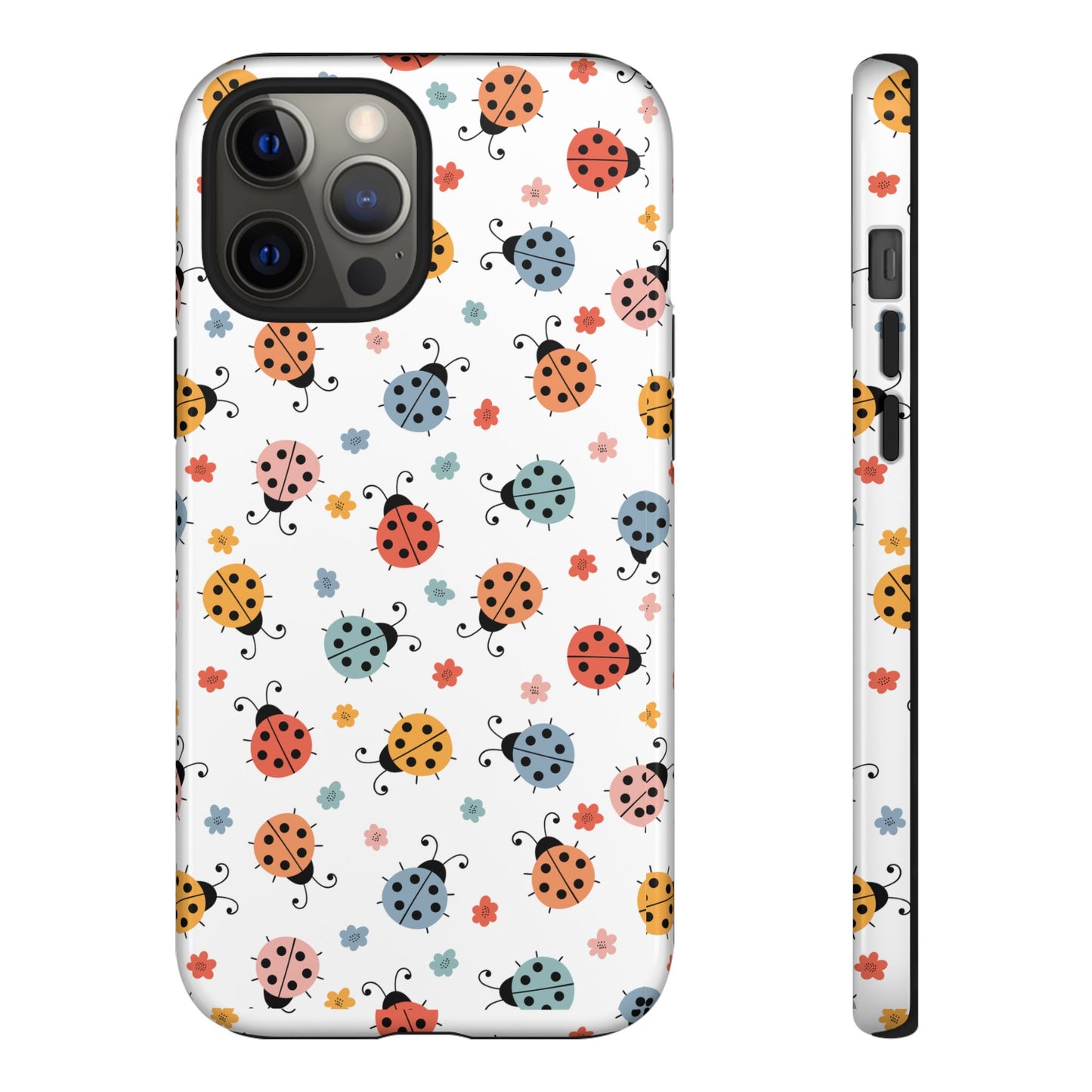 Ladybug Tough Phone Case - Cute Insect Aesthetic, Nature-Inspired Pattern Art, Compatible with iPhone, Galaxy, and Google Phones