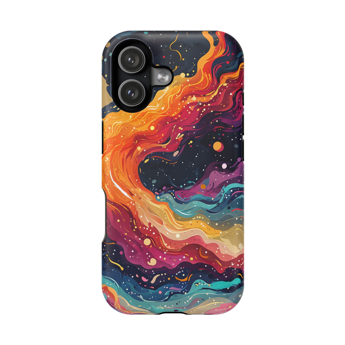 Perfect for cosmic fans and creatives alike, this magnetic phone case brings together galactic vibes and modern design. The swirling mix of starry dots and nebula-inspired color flow is mesmerizing and unique.