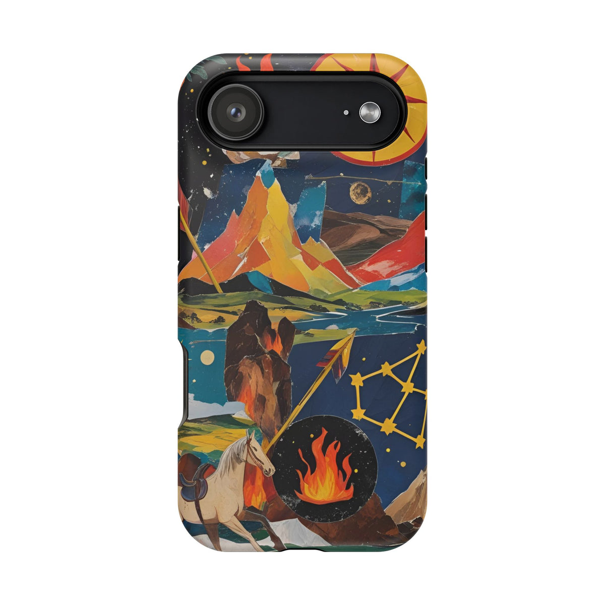 Sagittarius Zodiac Magnetic Phone Case, Artistic Astrology Gift for Her, Celestial Fire Sign with Constellation and Centaur, Birthday Gift
