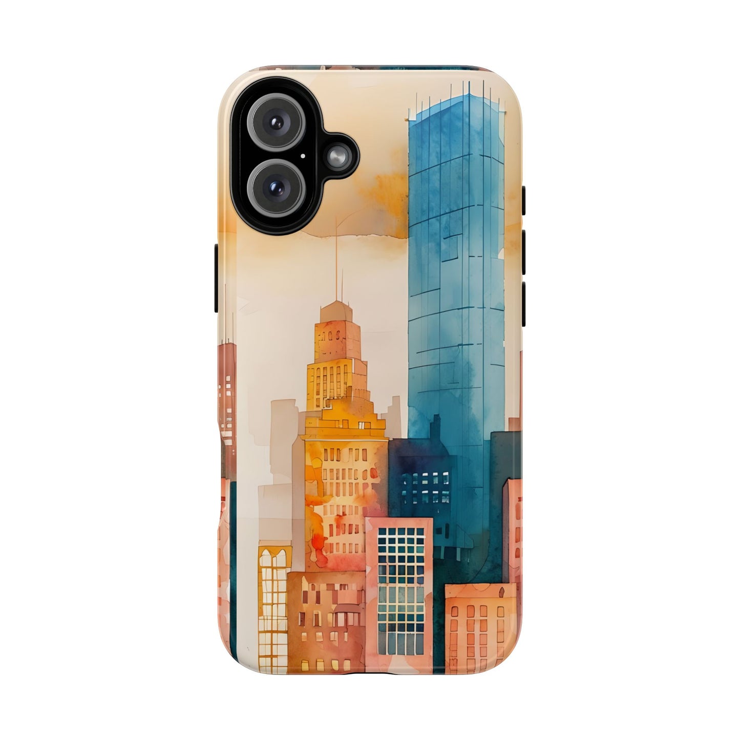 Boston Cityscape Tough Phone Case - Tropical Skyline Aesthetic, Sunset Beach Urban Art, Compatible with iPhone, Galaxy, and Google Phones