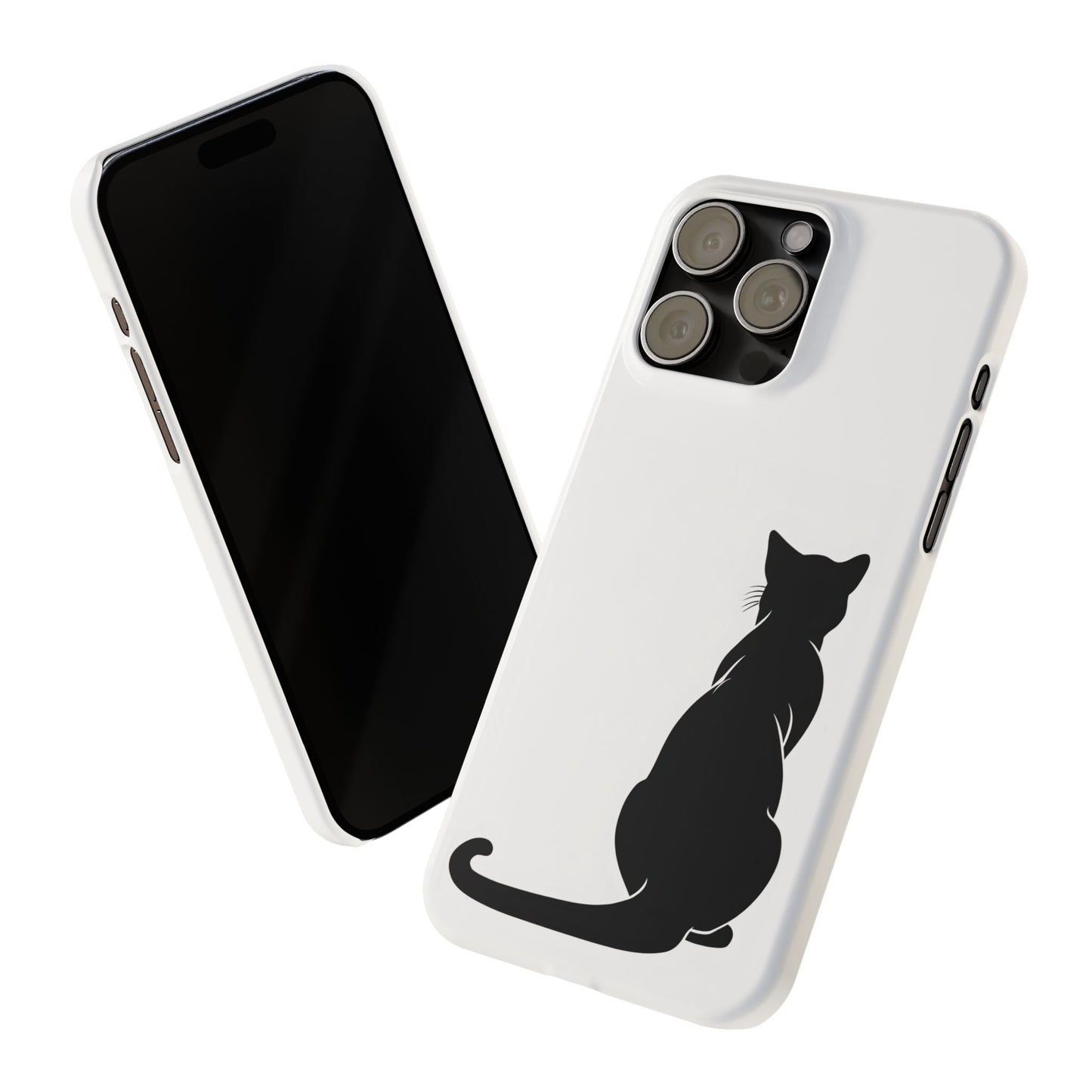 Black Cat Halloween Slim Phone Case Coquette, Creepy Cute Gift for Her, Goth Coquette Spooky Case, Compatible with iPhone, Galaxy, Google