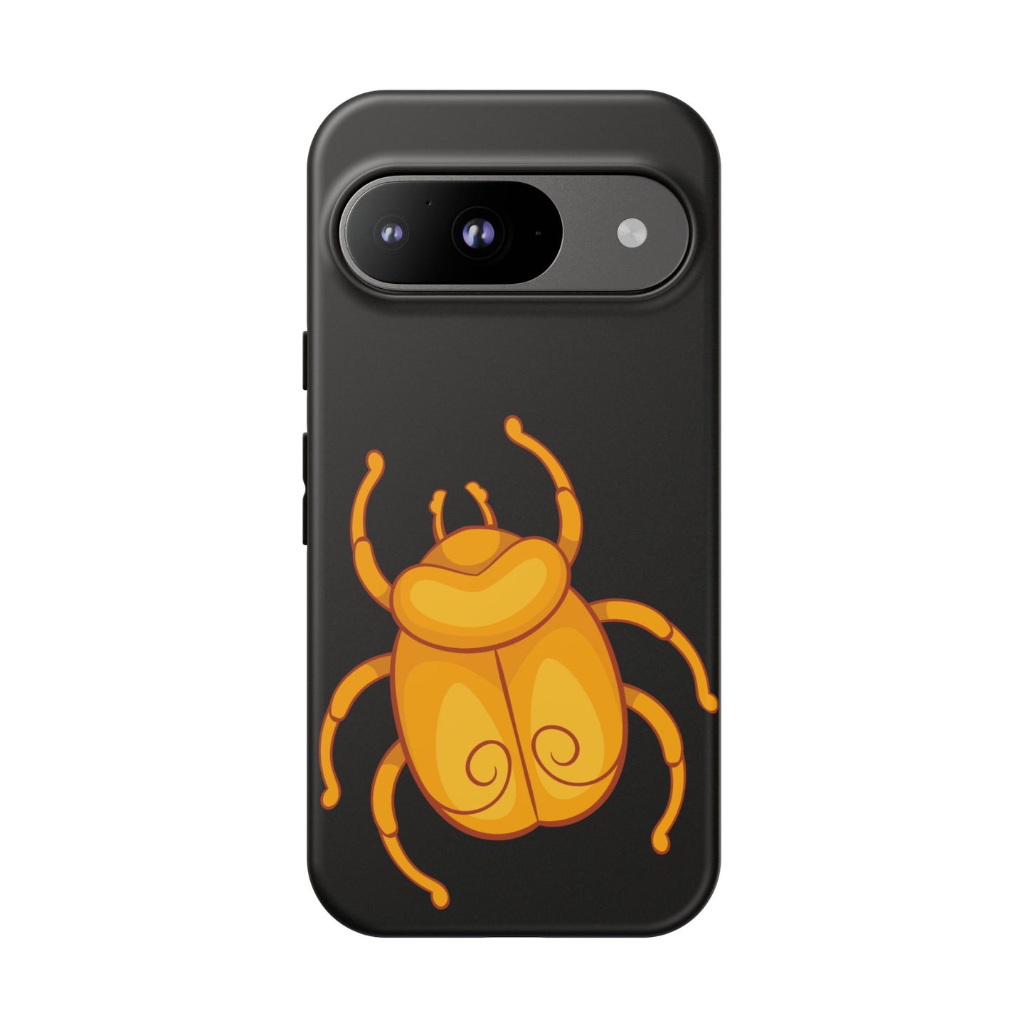 Ancient Egyptian Scarab Tough Phone Case - Gold Beetle Design, Mythological Insect Art, Compatible with iPhone, Galaxy, and Google Phones