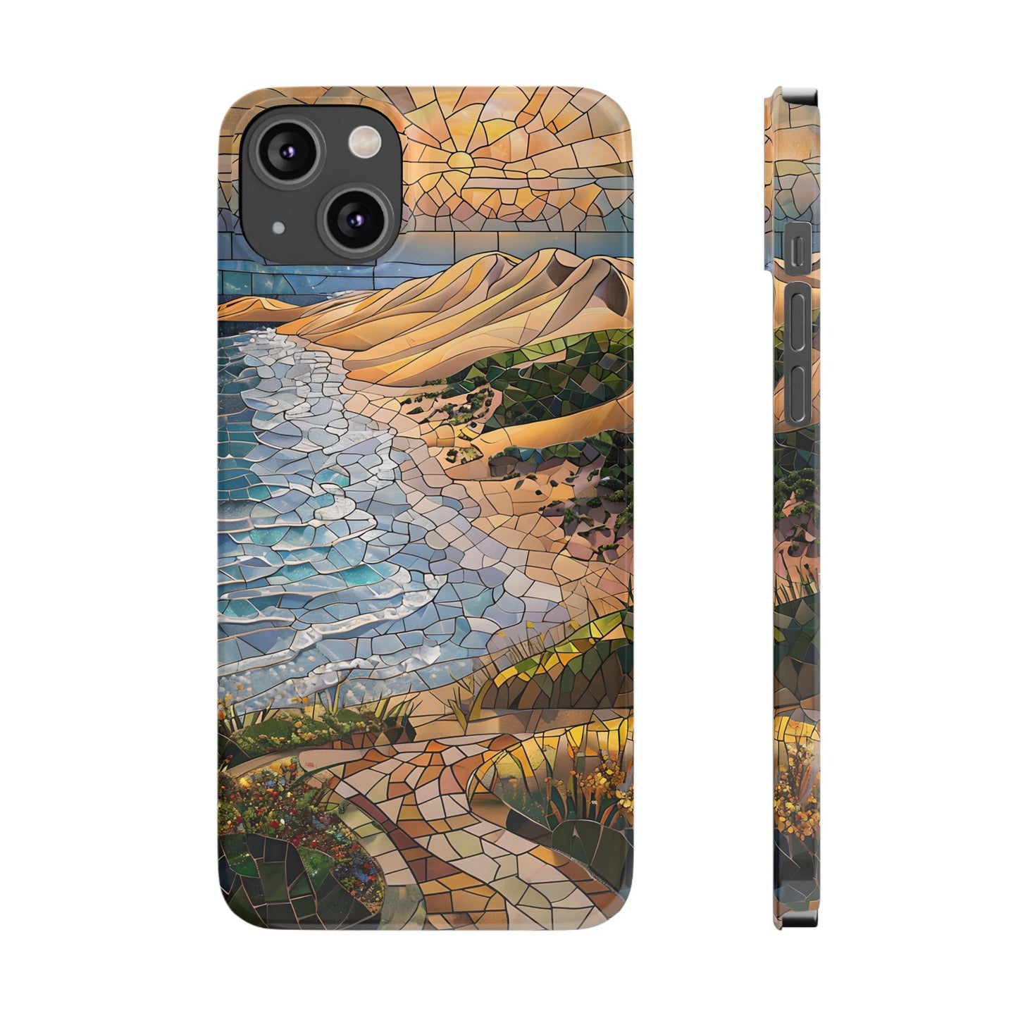 Indiana Dunes National Park Michigan Slim Phone Case, Mosaic Phone Case, East U.S. Nature Art, Coastal Chic, Ocean Lovers, Nature Inspired