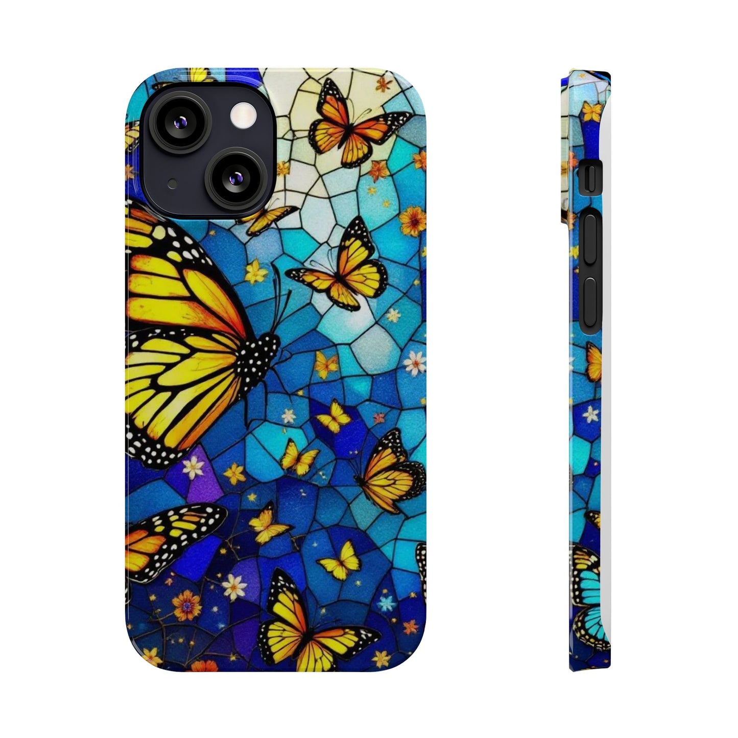 Butterfly Garden Slim Phone Case - Colorful Floral Design, Gift for Nature Lovers, Birthday Surprise, Eco-Friendly, Summer Vibes