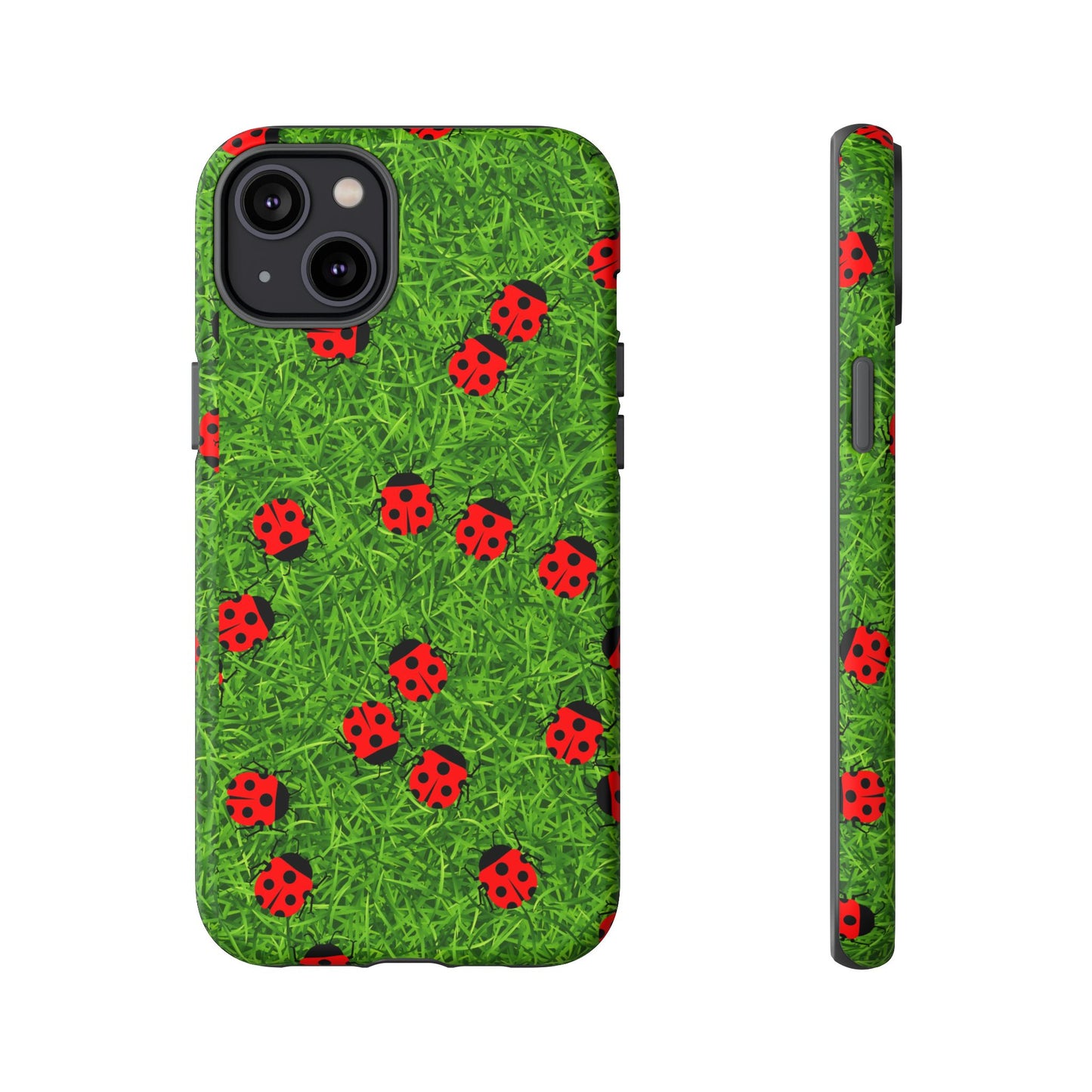 Ladybug Tough Phone Case - Cute Insect Aesthetic, Nature Pattern Art Design, Compatible with iPhone, Galaxy, and Google Phones