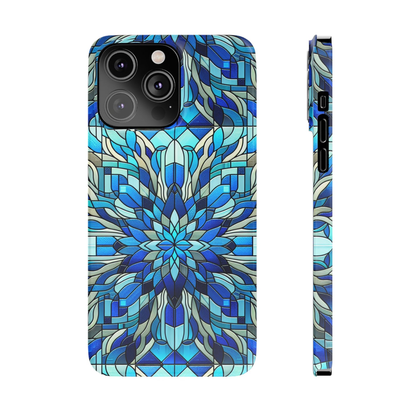 Stained Glass Slim Phone Cases, Floral Phone Covers, Unique Gifts, Artistic Phone Skins, Smartphone Accessories, Stylish Cases