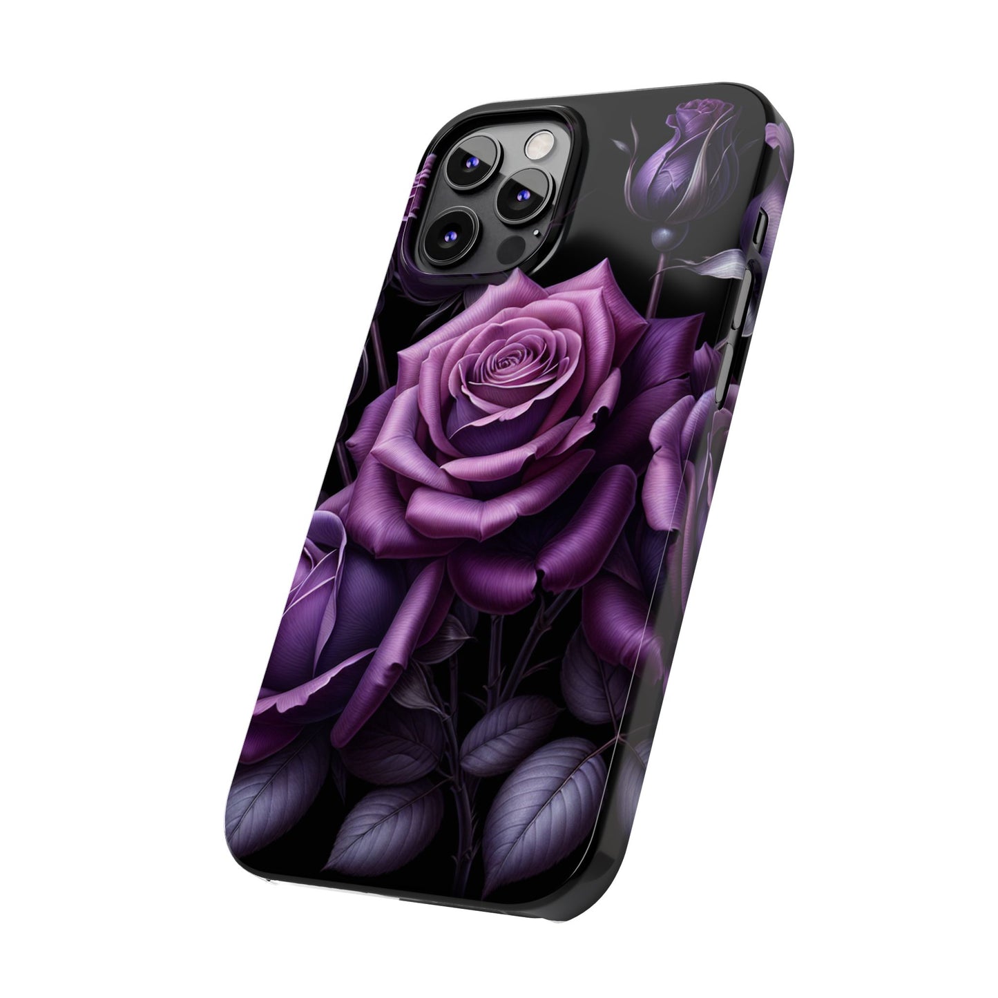 Purple Rose Slim Phone Cases, Floral Phone Cover, Elegant Smartphone Case, Gift for Her, Mother's Day Accessories