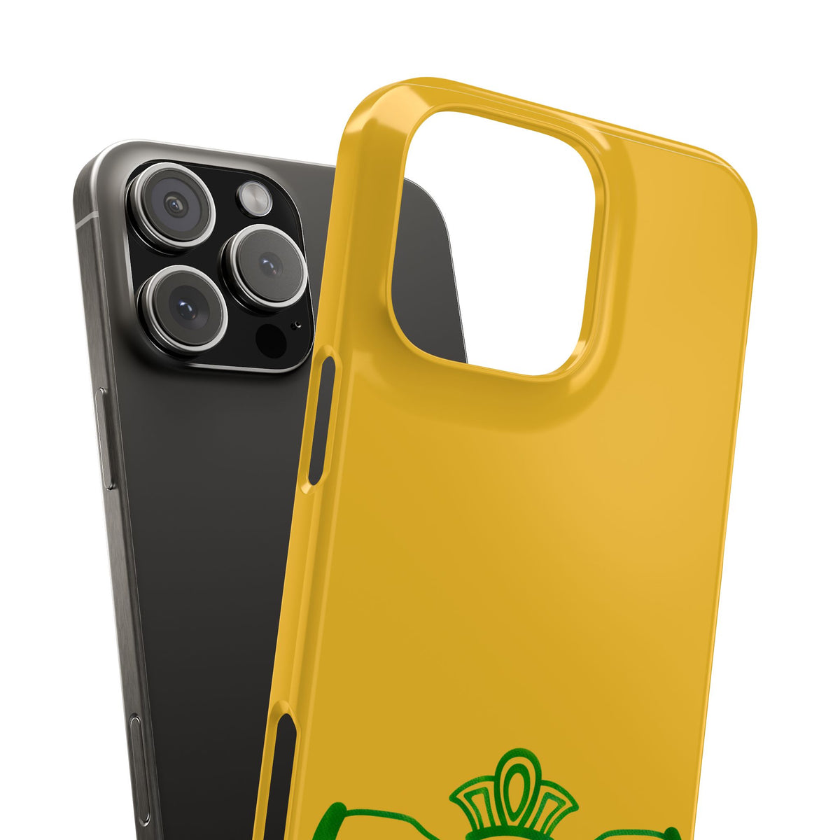 Irish Claddagh Slim Phone Case, Gold and Green Design Phone Cover, Ireland Art Compatible with iPhone 17, 16, 15, 14, 13, 12, 11