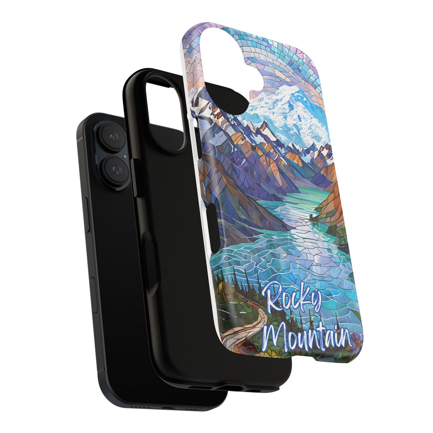 Rocky Mountain National Park Colorado Phone Case, Mosaic Phone Case, Mountain Nature Art, National Park Gift, Scenic Forest Phone Cover